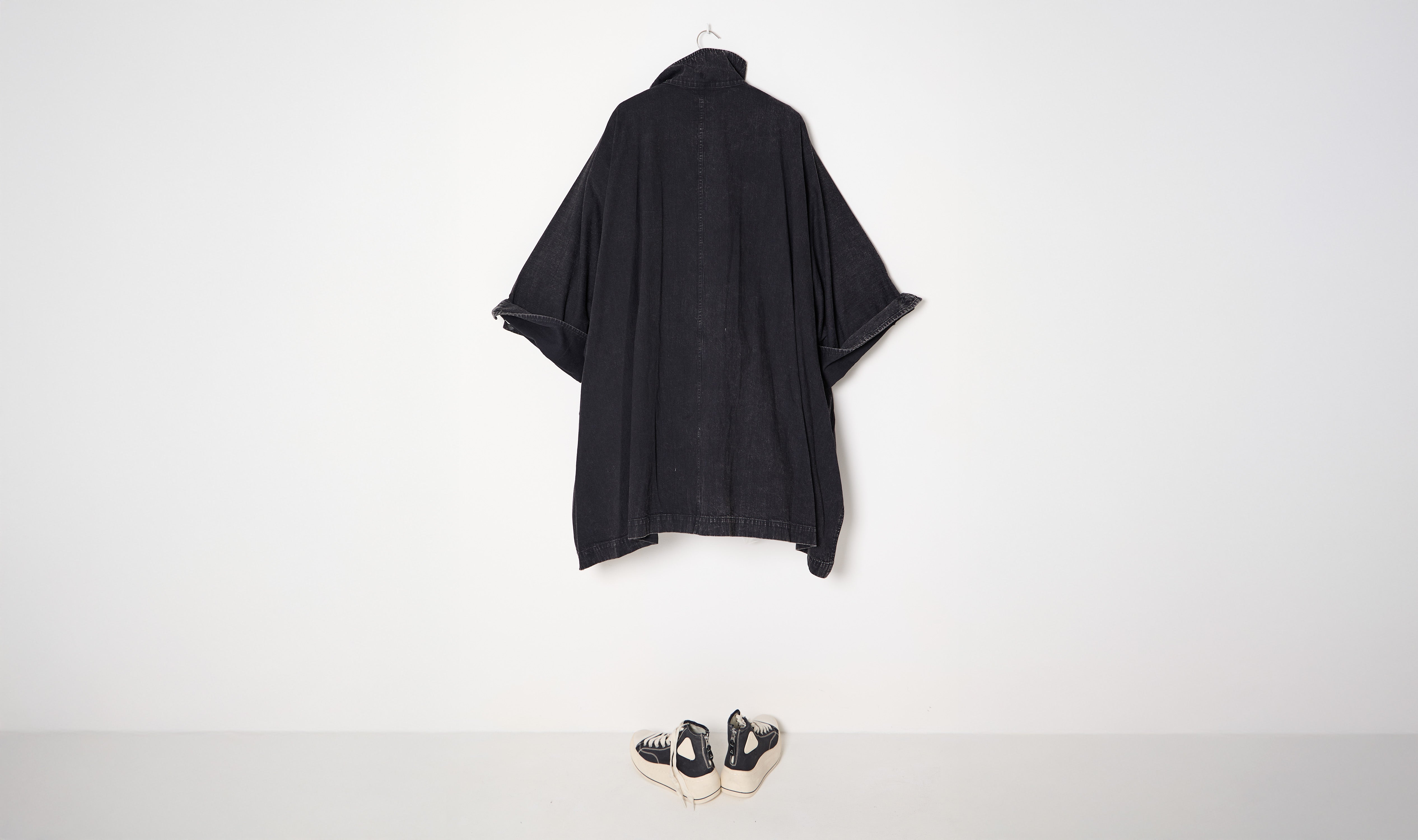 Dark Cotton Denim Overcoat