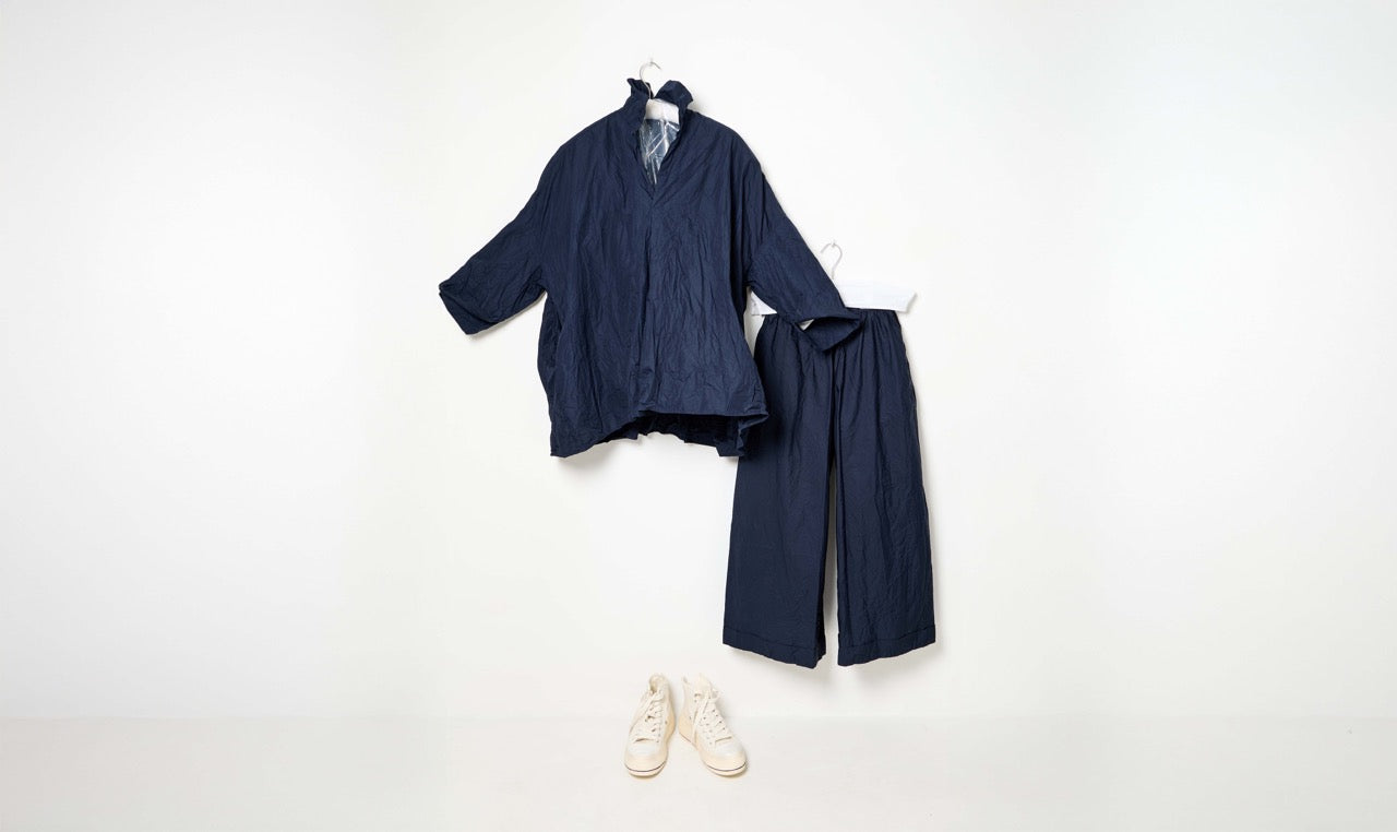 washed blue cotton outfit