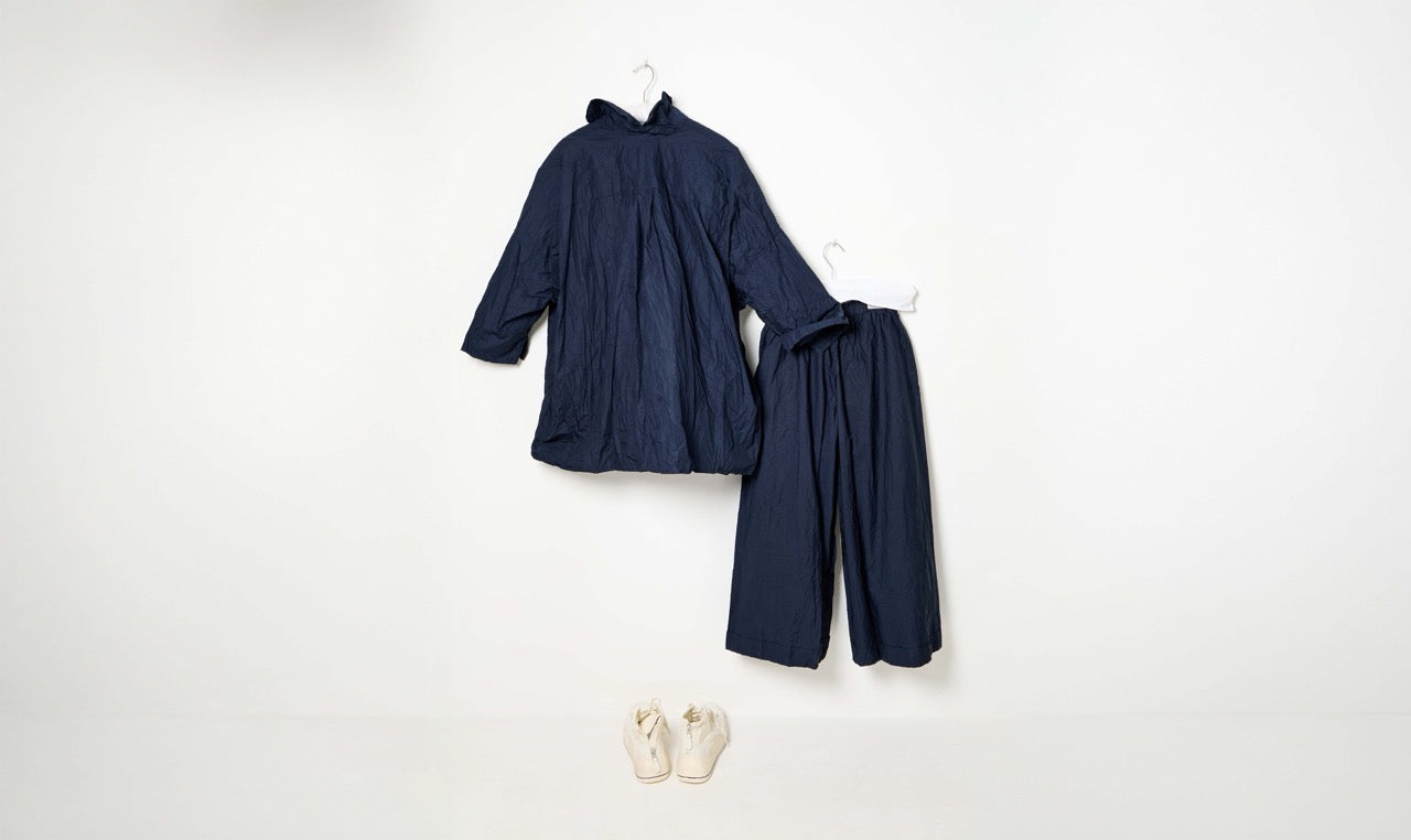 washed blue cotton outfit