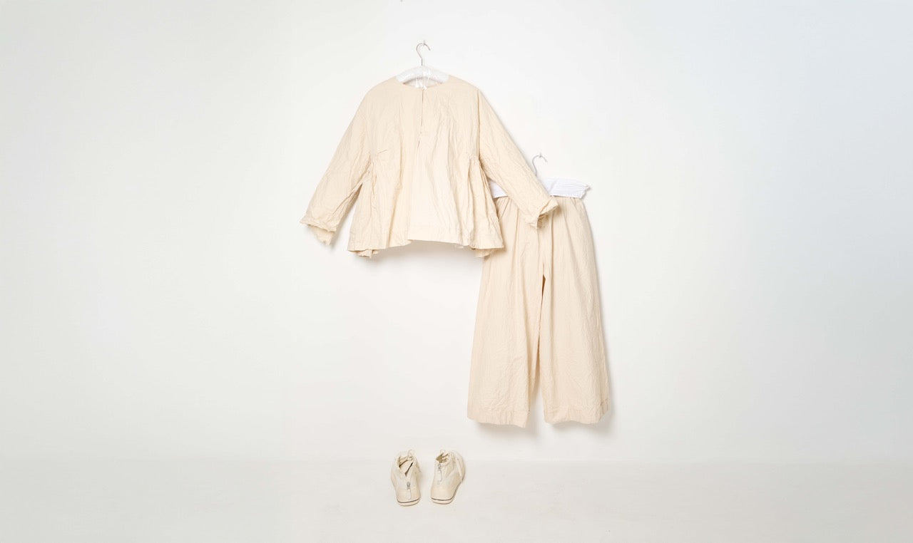 cream beige washed cotton