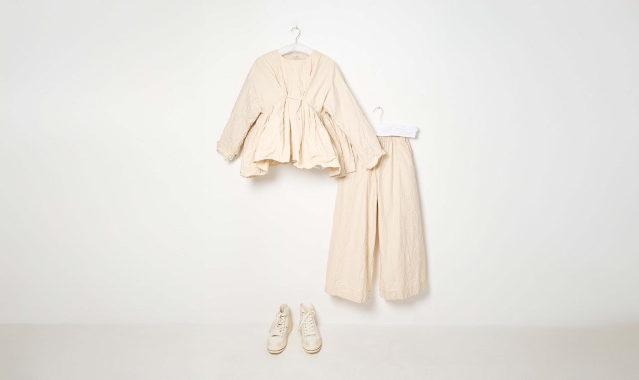 cream beige washed cotton