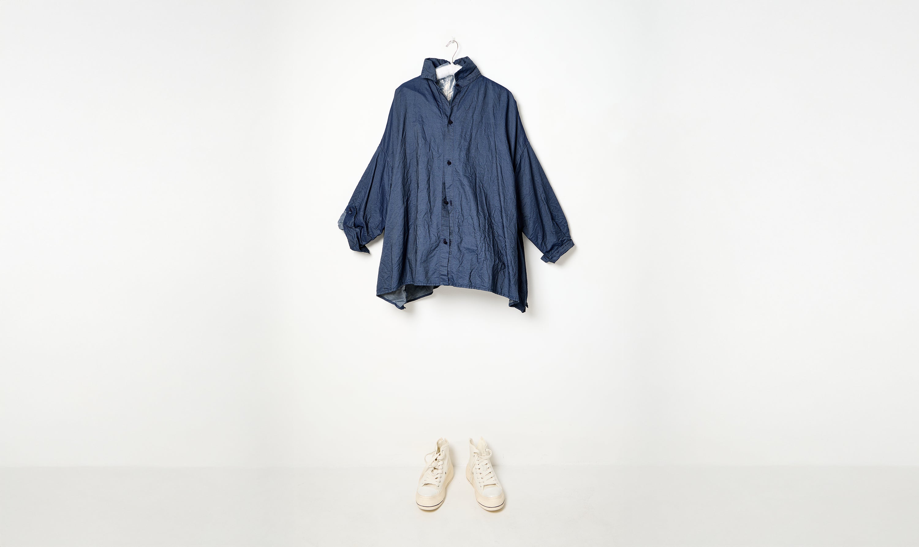 blue denim navy large shirt
