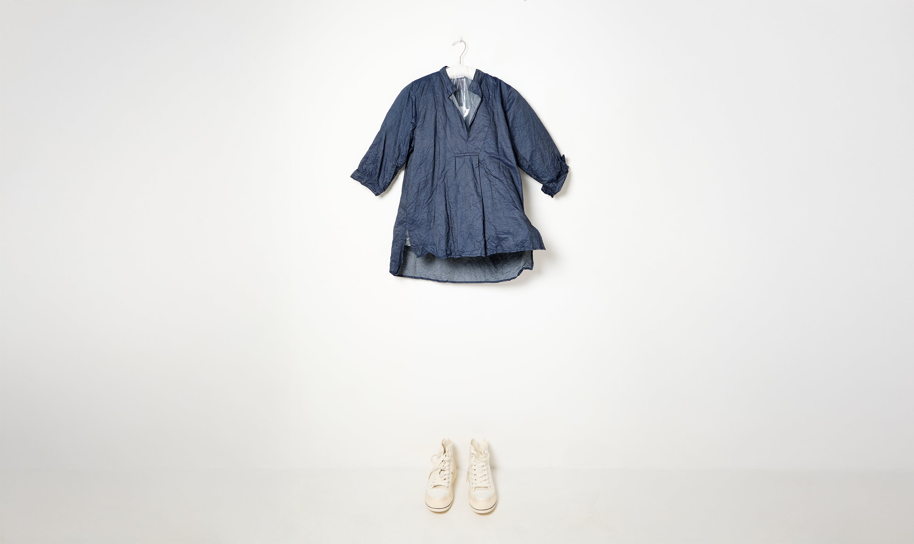 blue navy denim cotton tunic