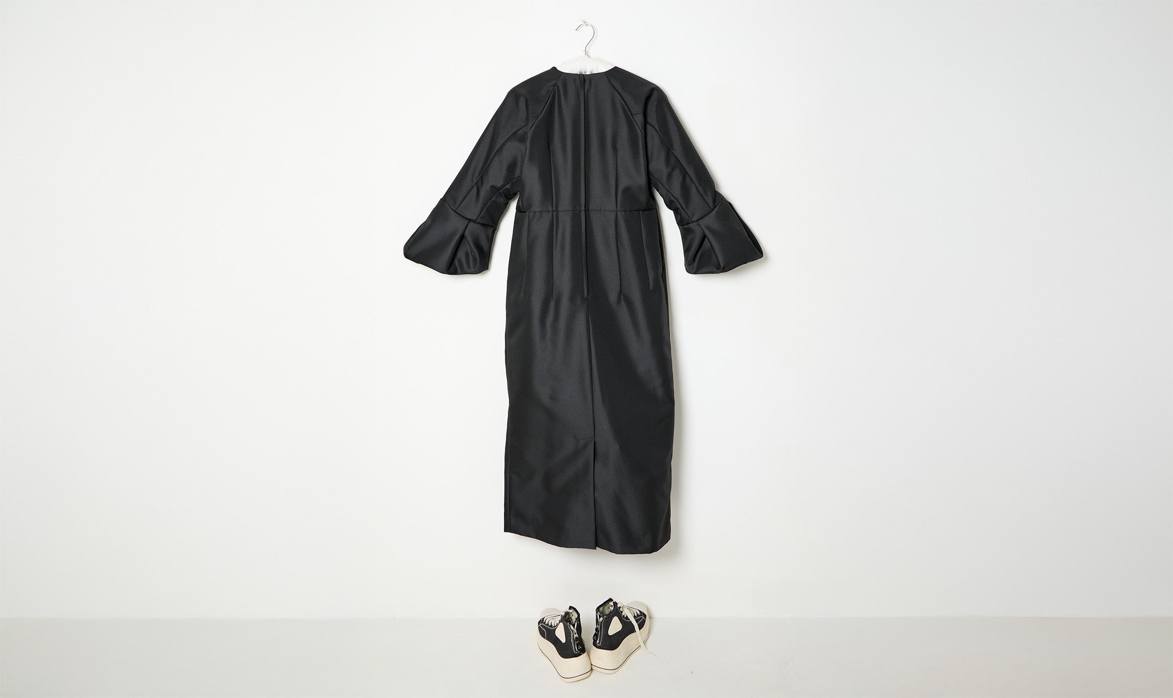 black bell sleeves dress