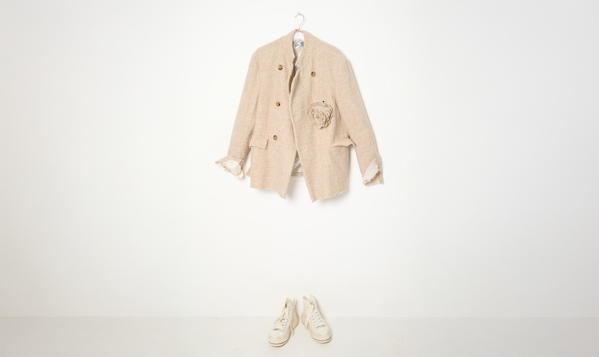 blue beige wool jacket