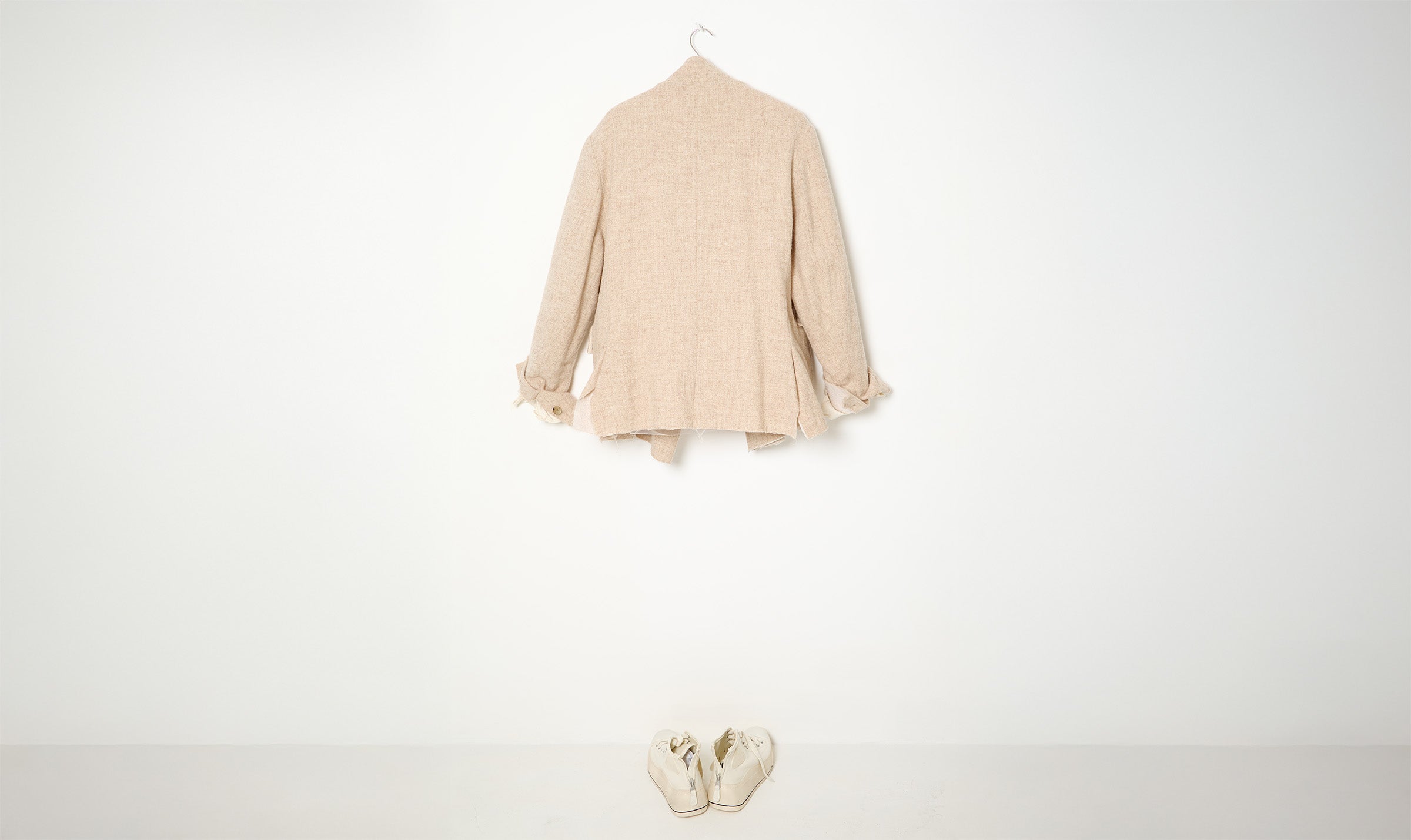 blue beige wool jacket