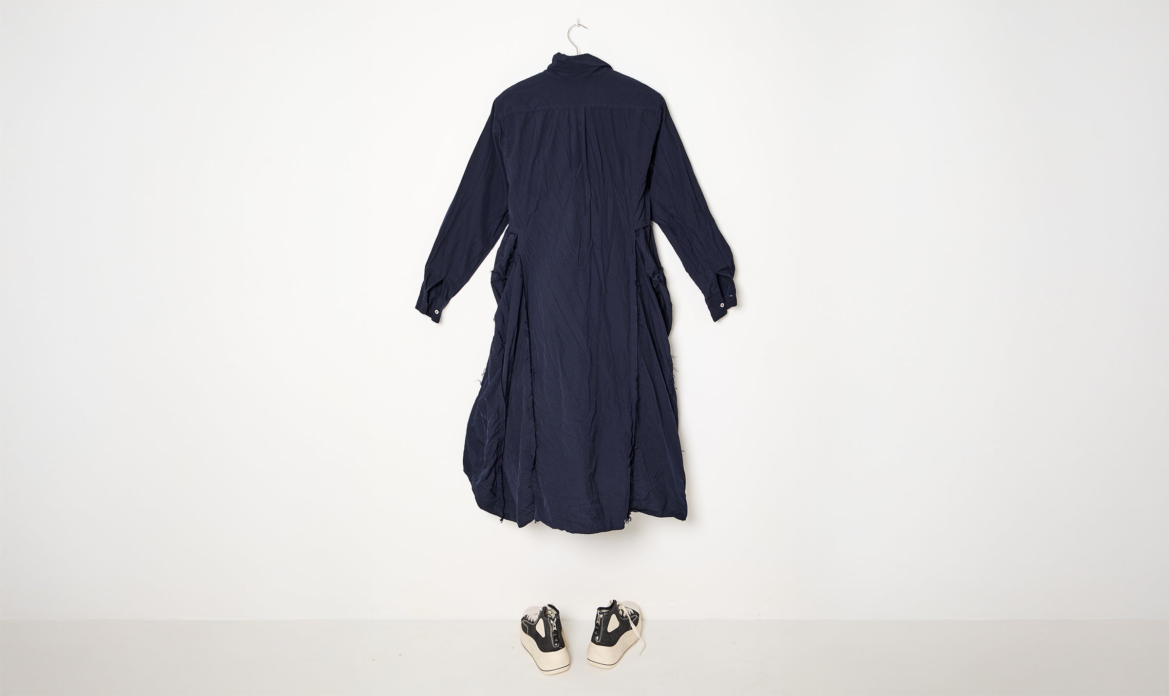 navy polyester long shirt