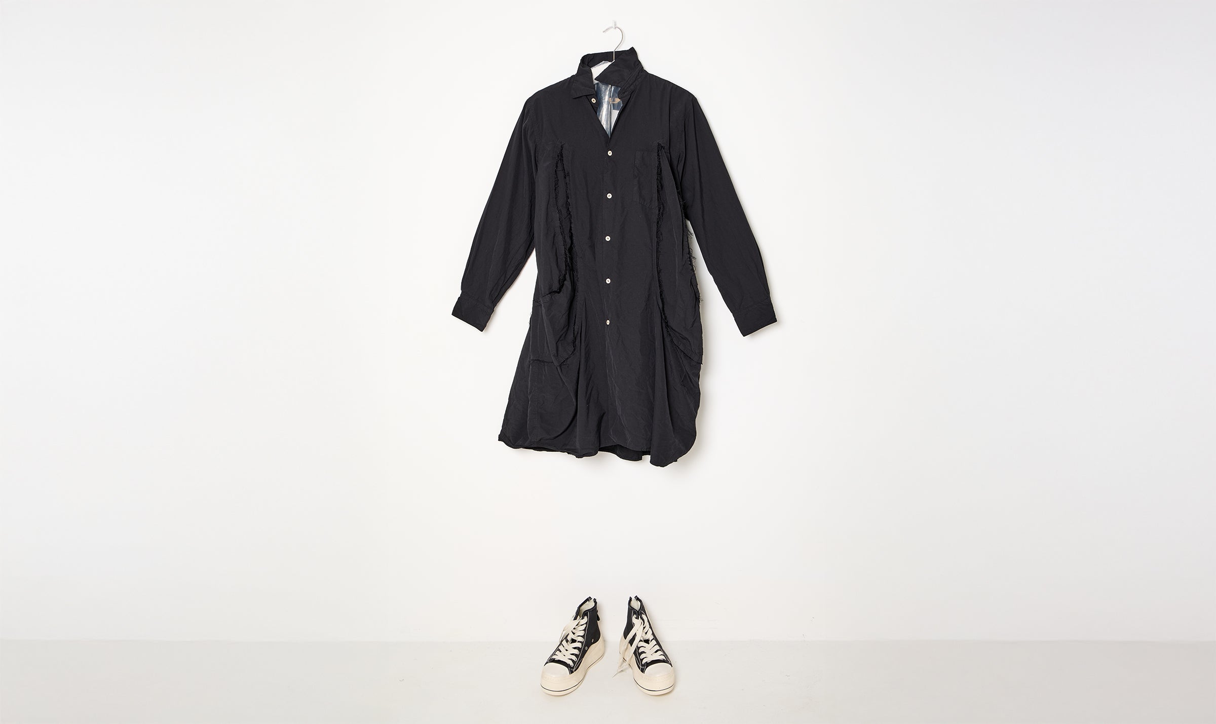 long black shirt-dress