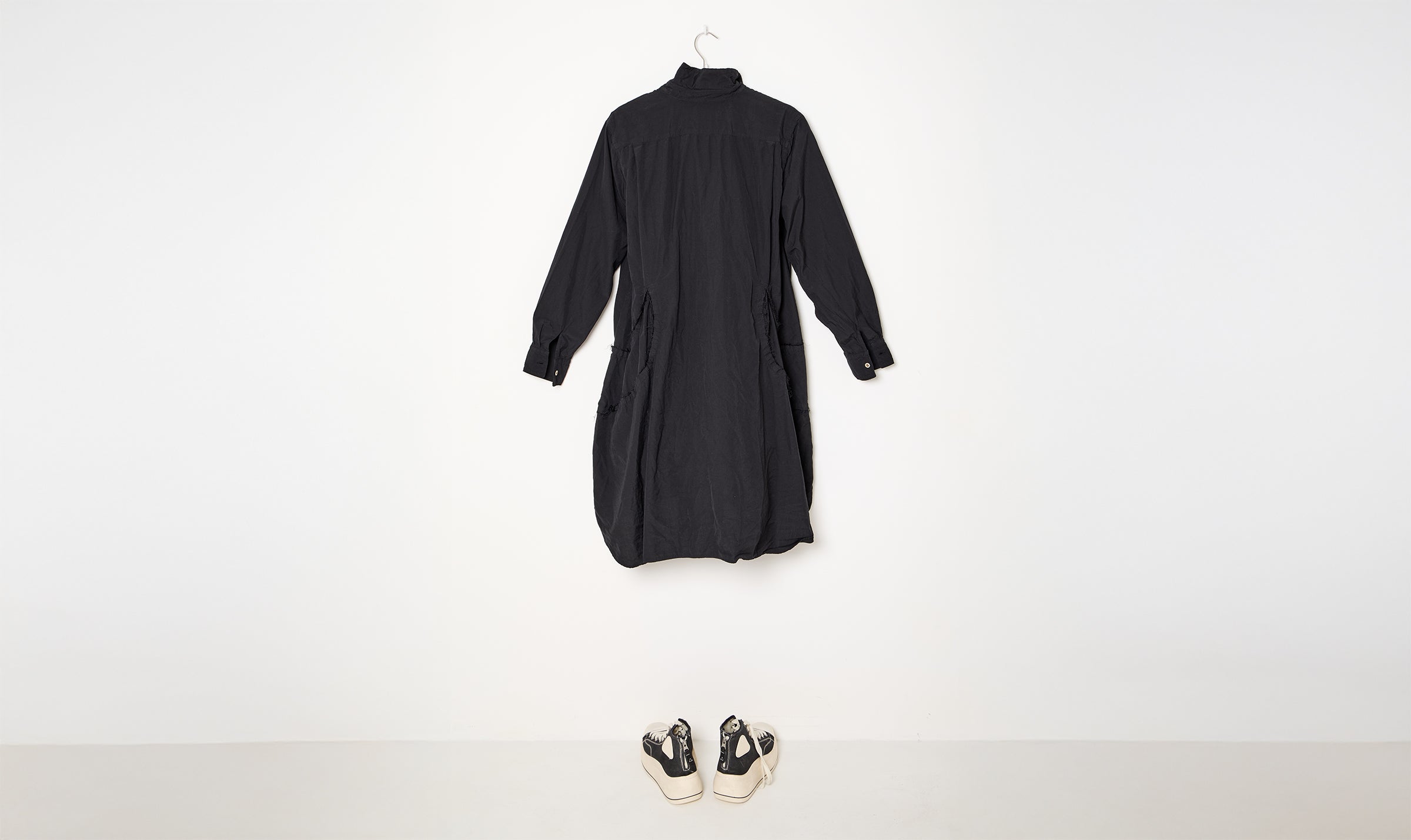 long black shirt-dress