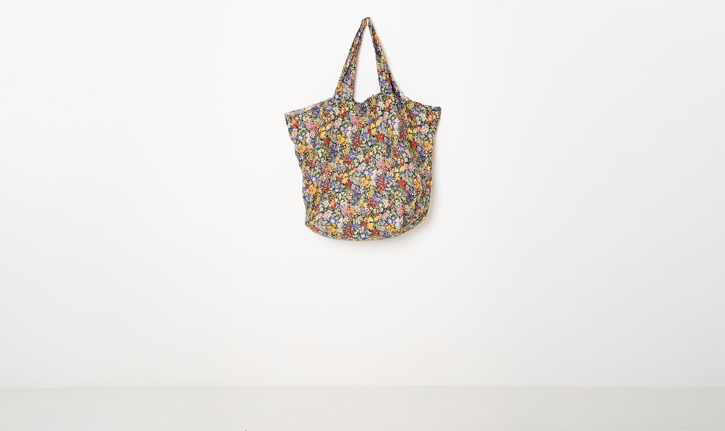 floral print fabric shopper bag