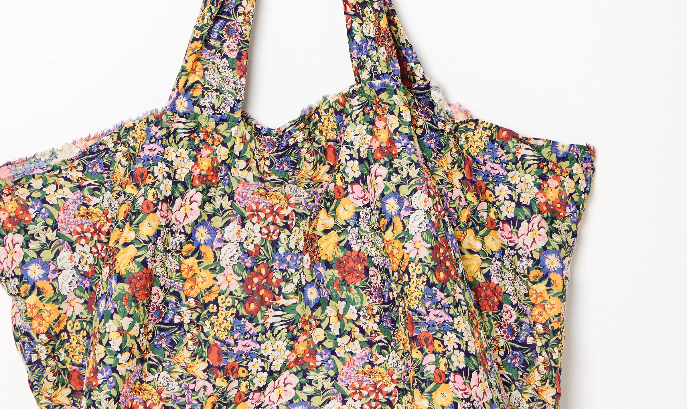floral print fabric shopper bag