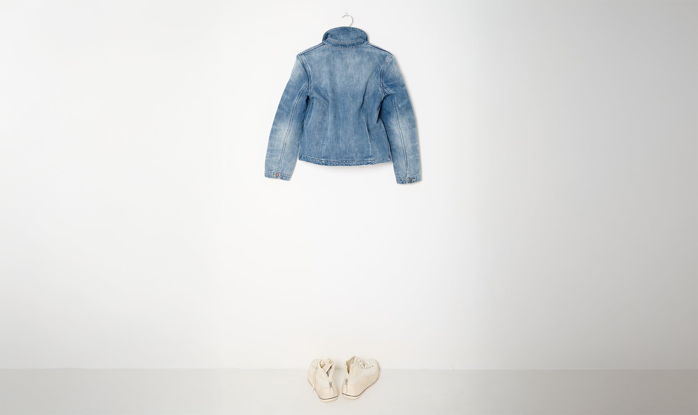 velvet collar blue denim jacket