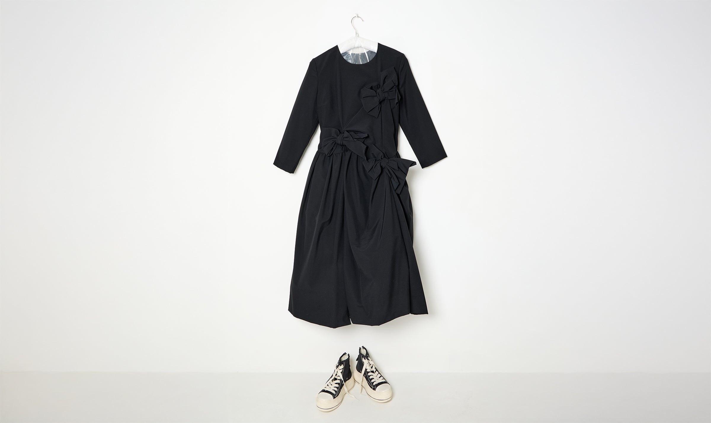 vestito nero gabardine lana