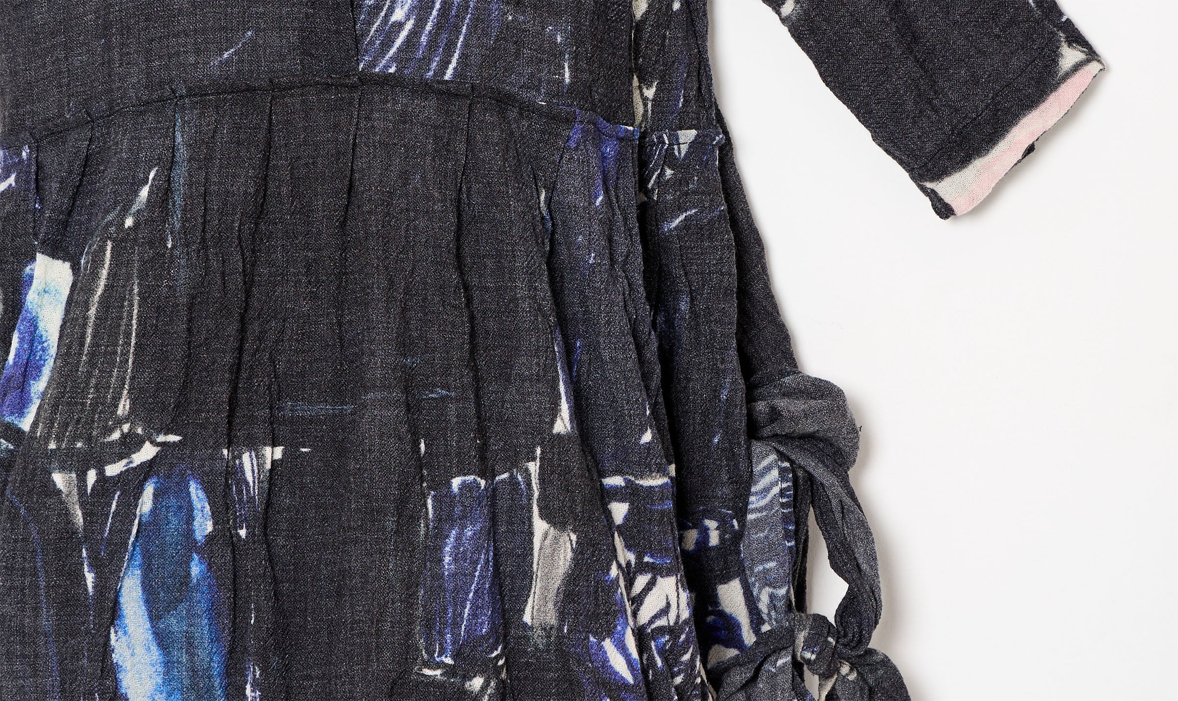 abstract print wool gauze dress