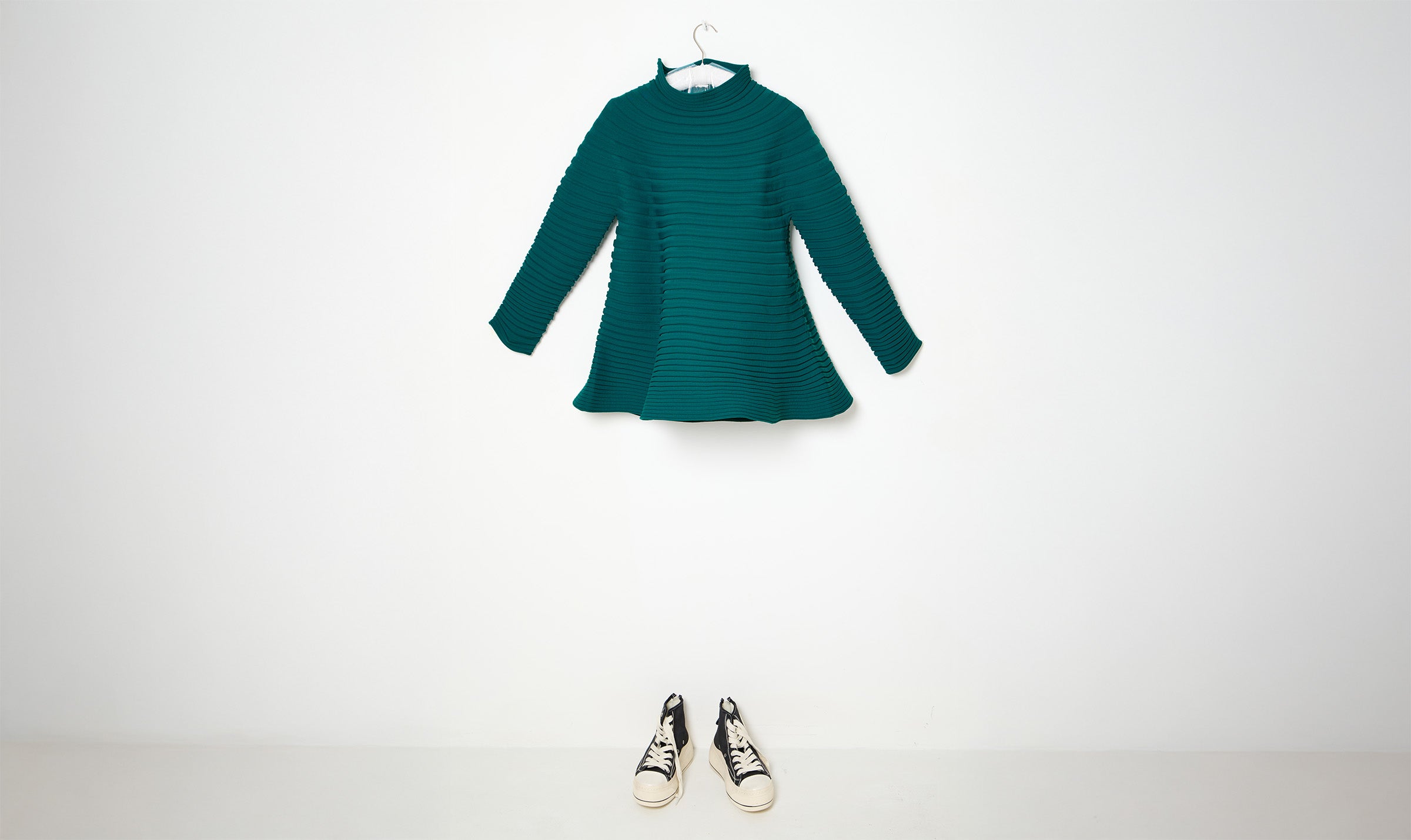 green pleated sweather