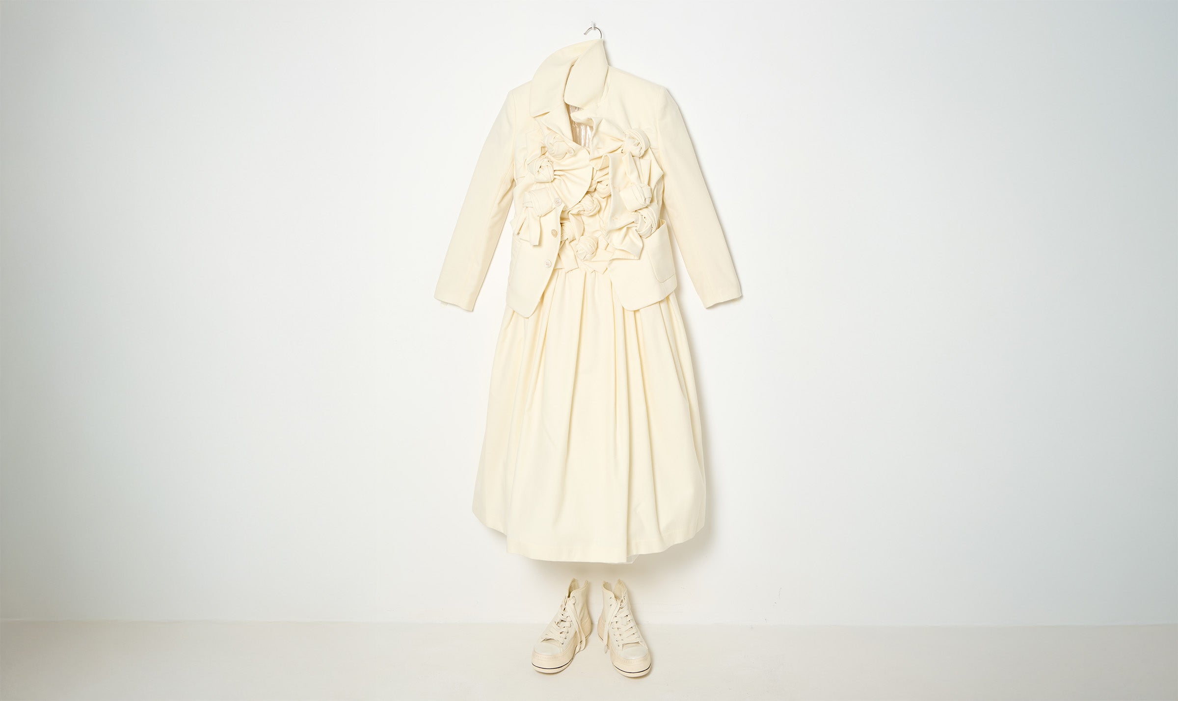 ivory draped flowers look