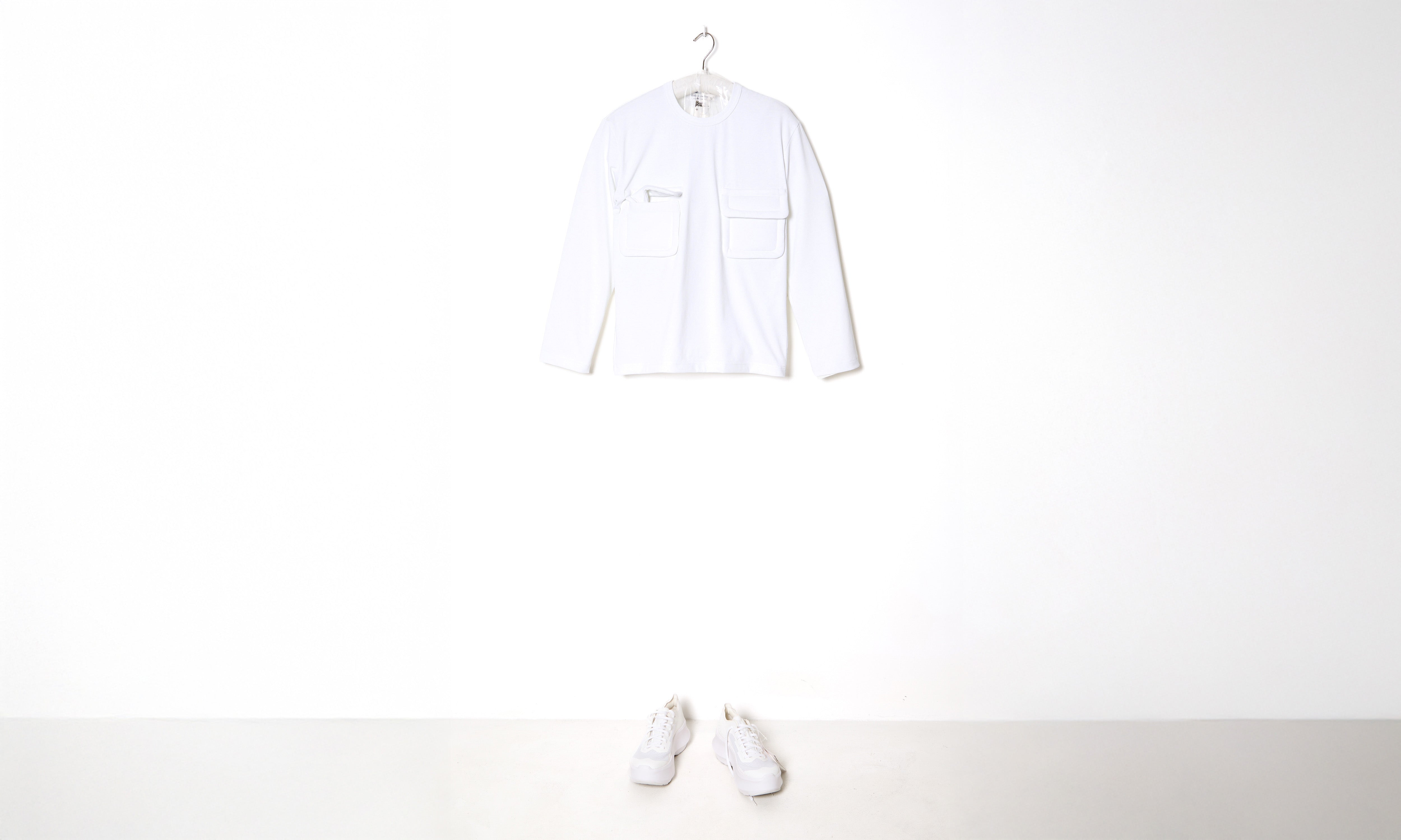 White Poly Cargo Shirt