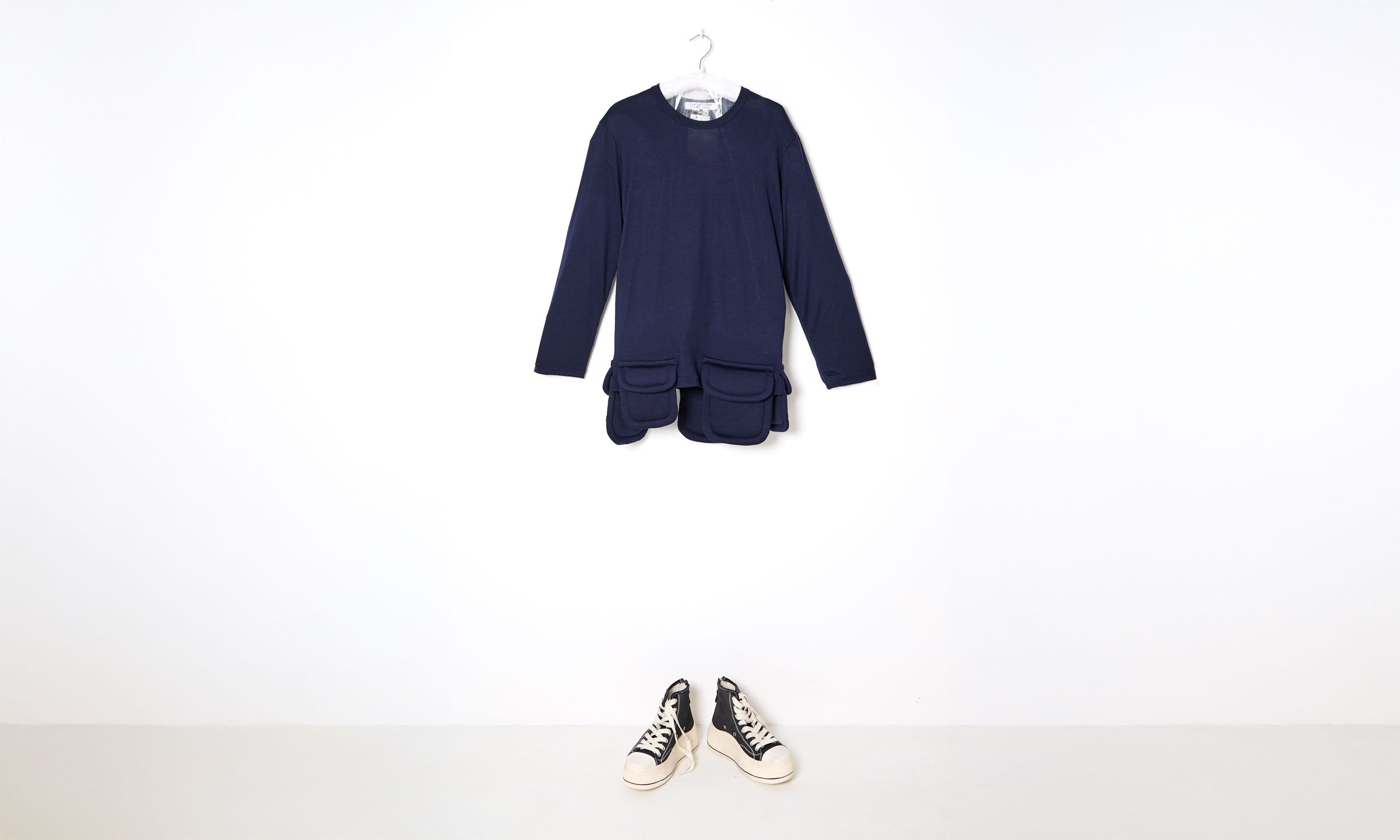Blue Navy Wool Cargo Shirt
