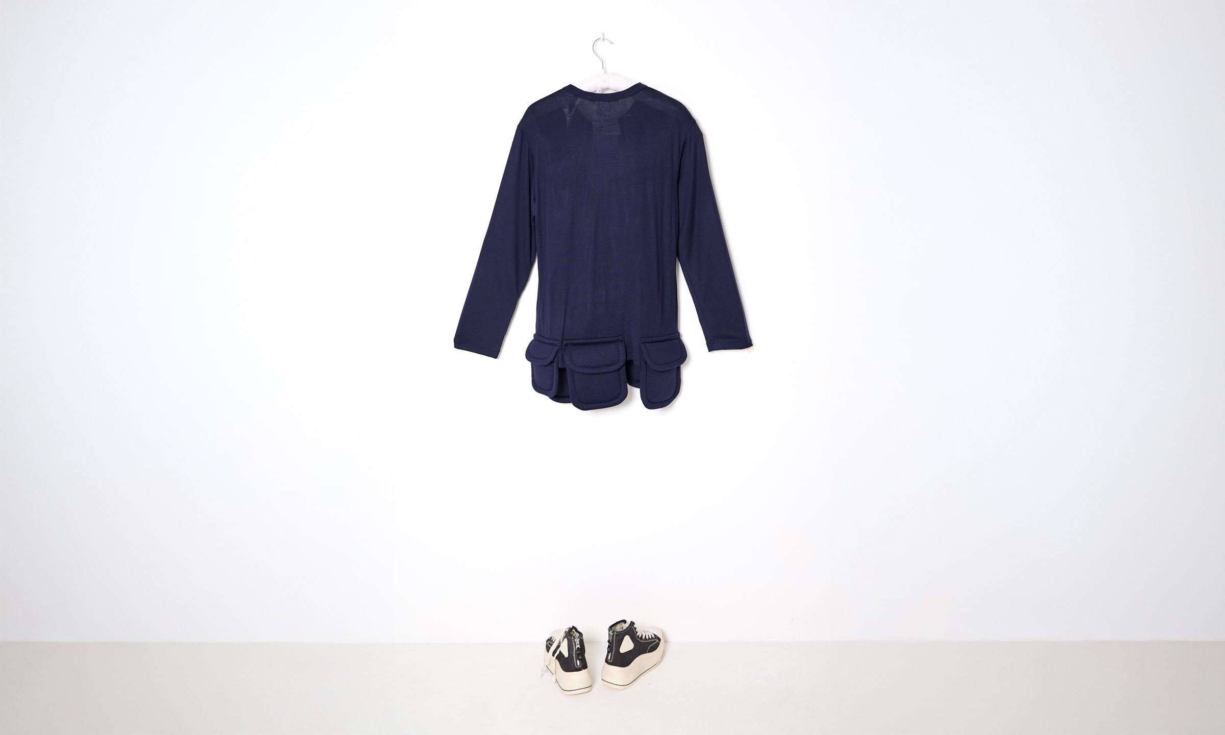 Blue Navy Wool Cargo Shirt