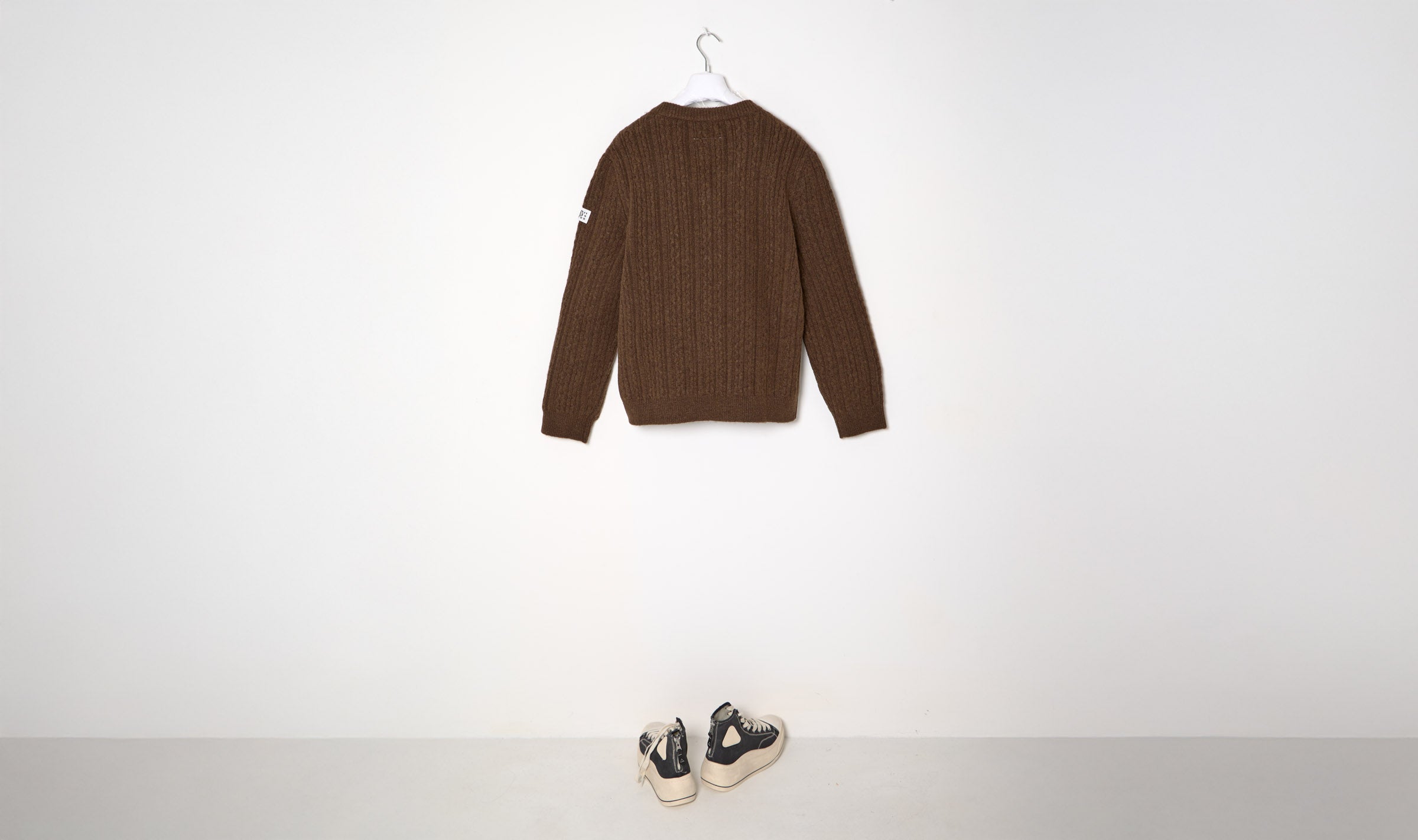 Brown Vee Neck Wool Sweather