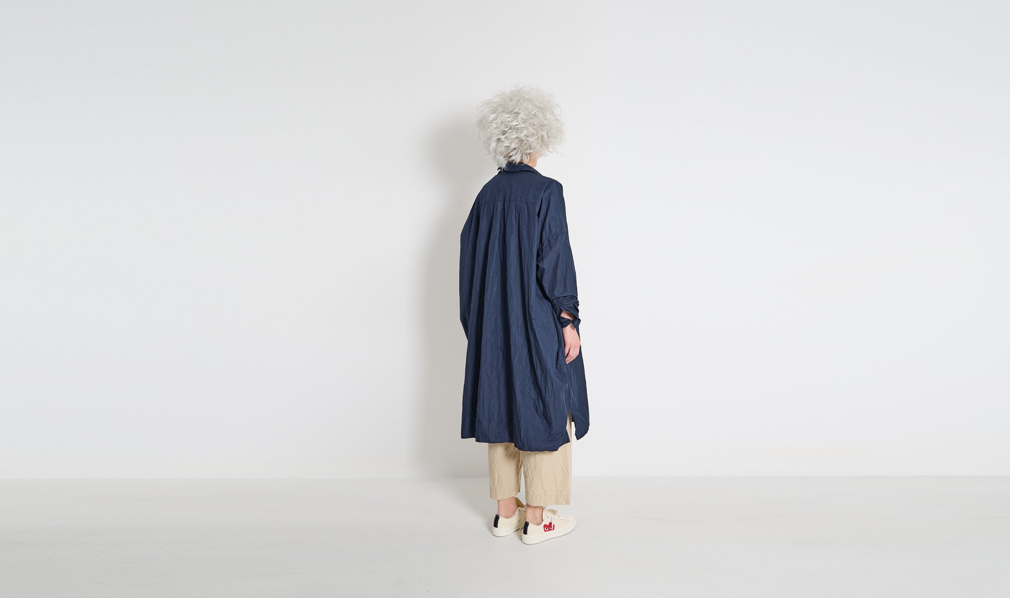 denim navy long shirt