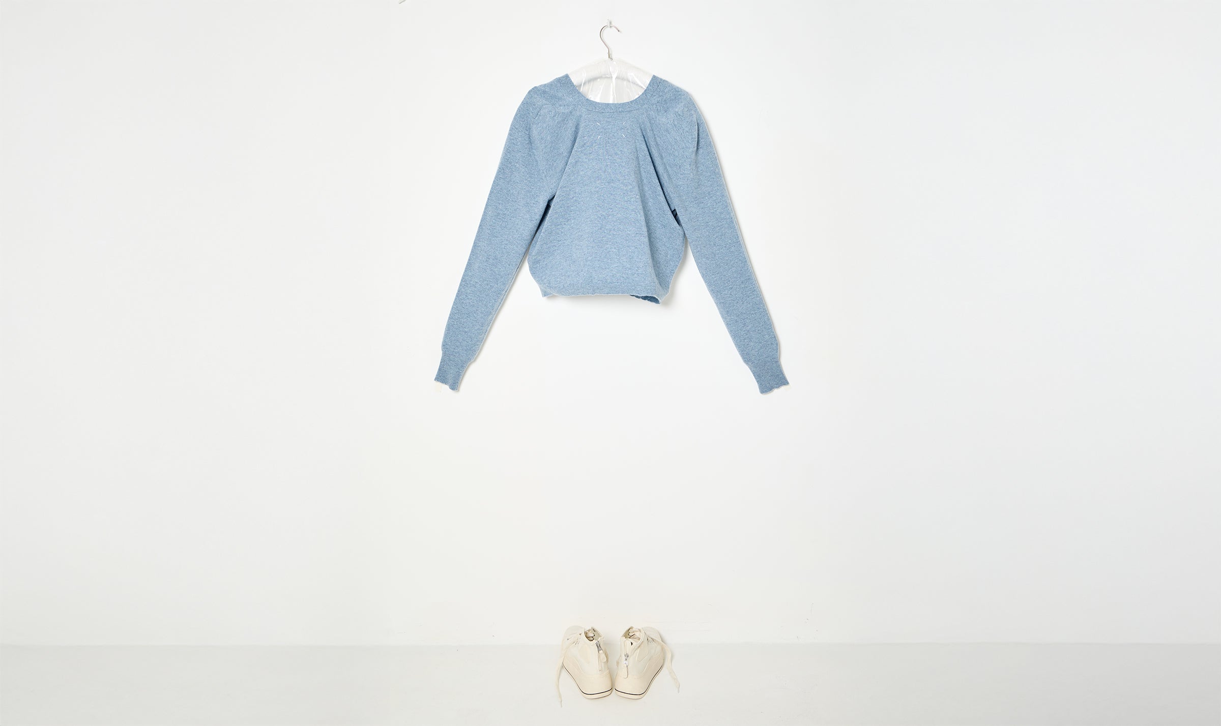 light blue cardigan