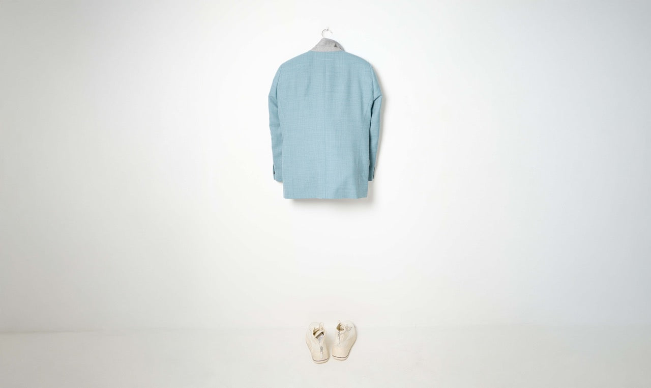 light blue woolen oversize jacket