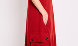 vestito salopette rosso lana 