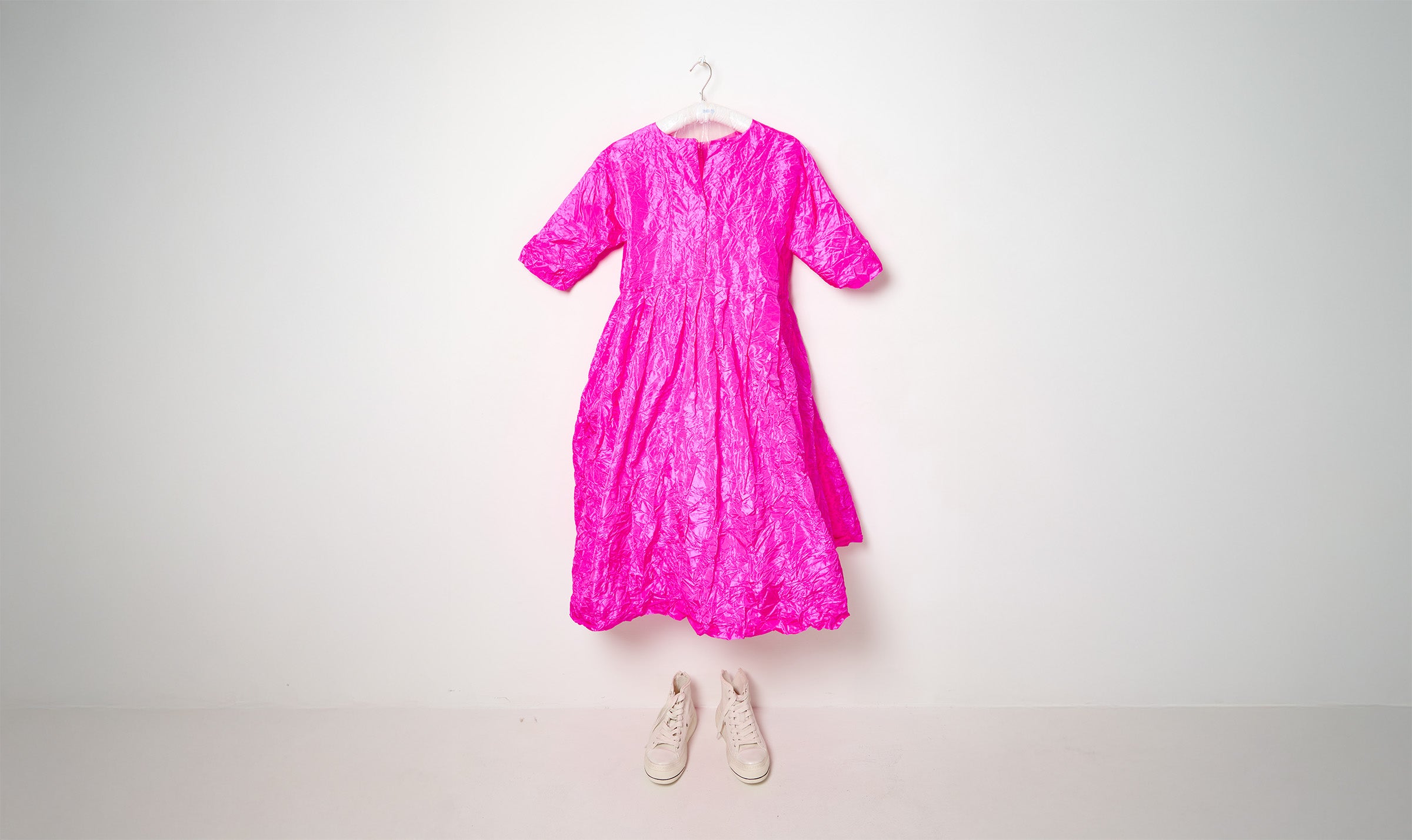 washed worker fucsia silk dress