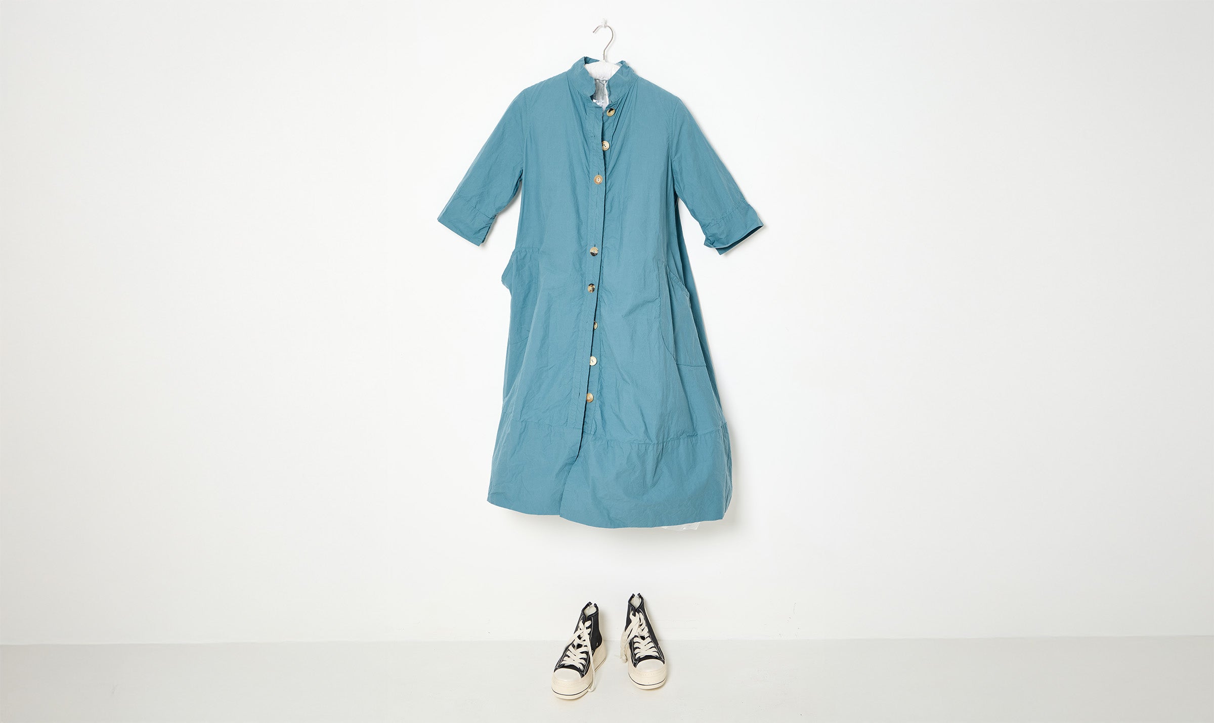 waxed petrol blue dress