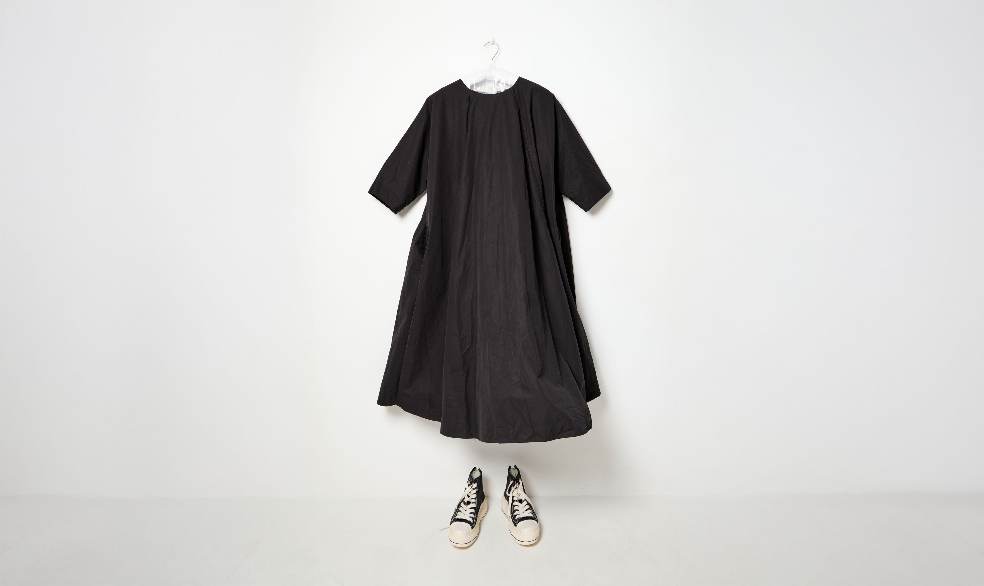 black waxed cotton soleil dress