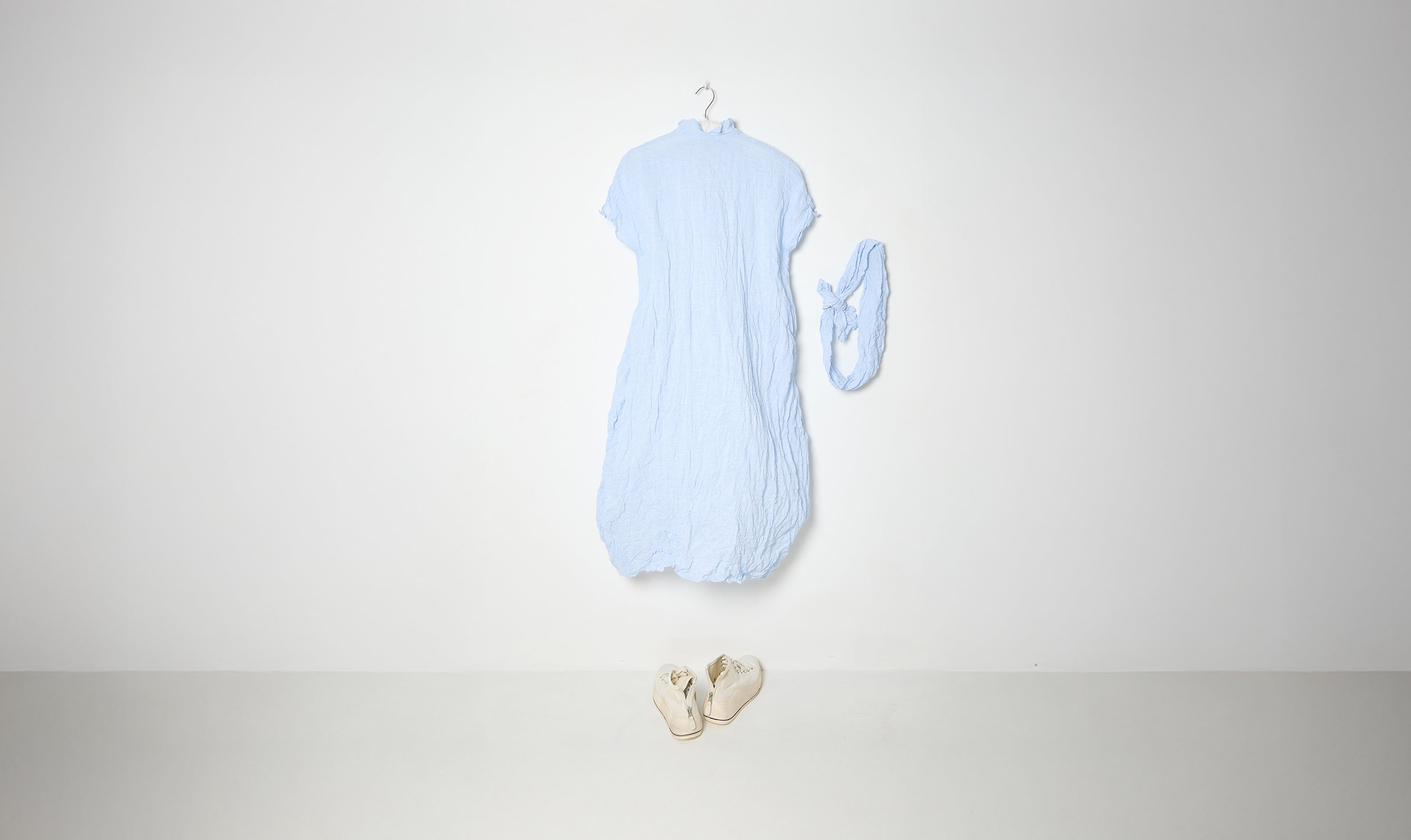 washed cotton light blue dress