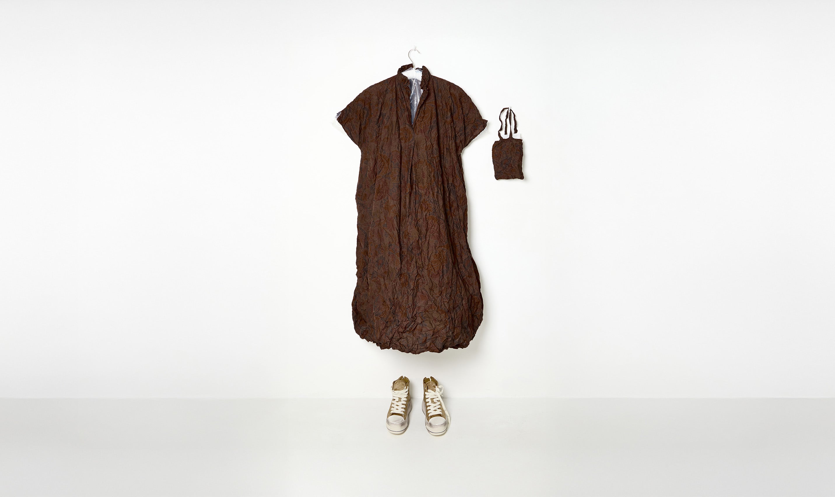 washed cotton brown dress