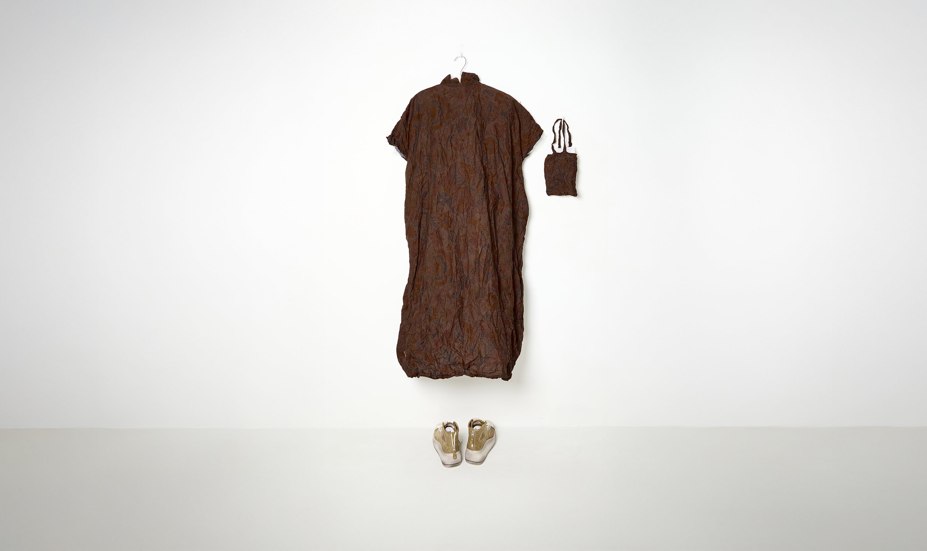 washed cotton brown dress