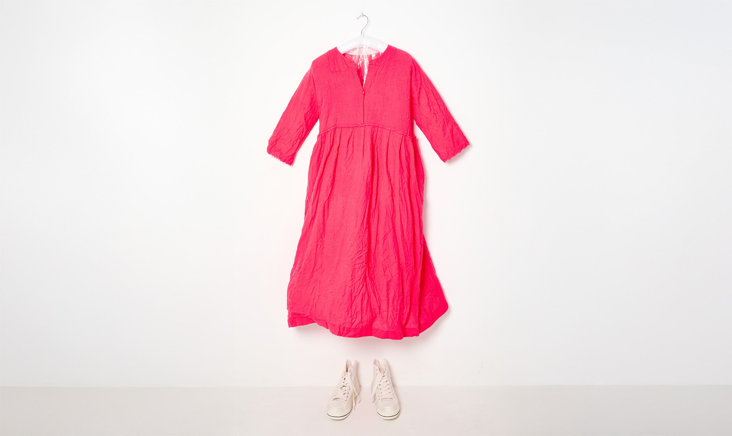 fucsia wool gauze dress