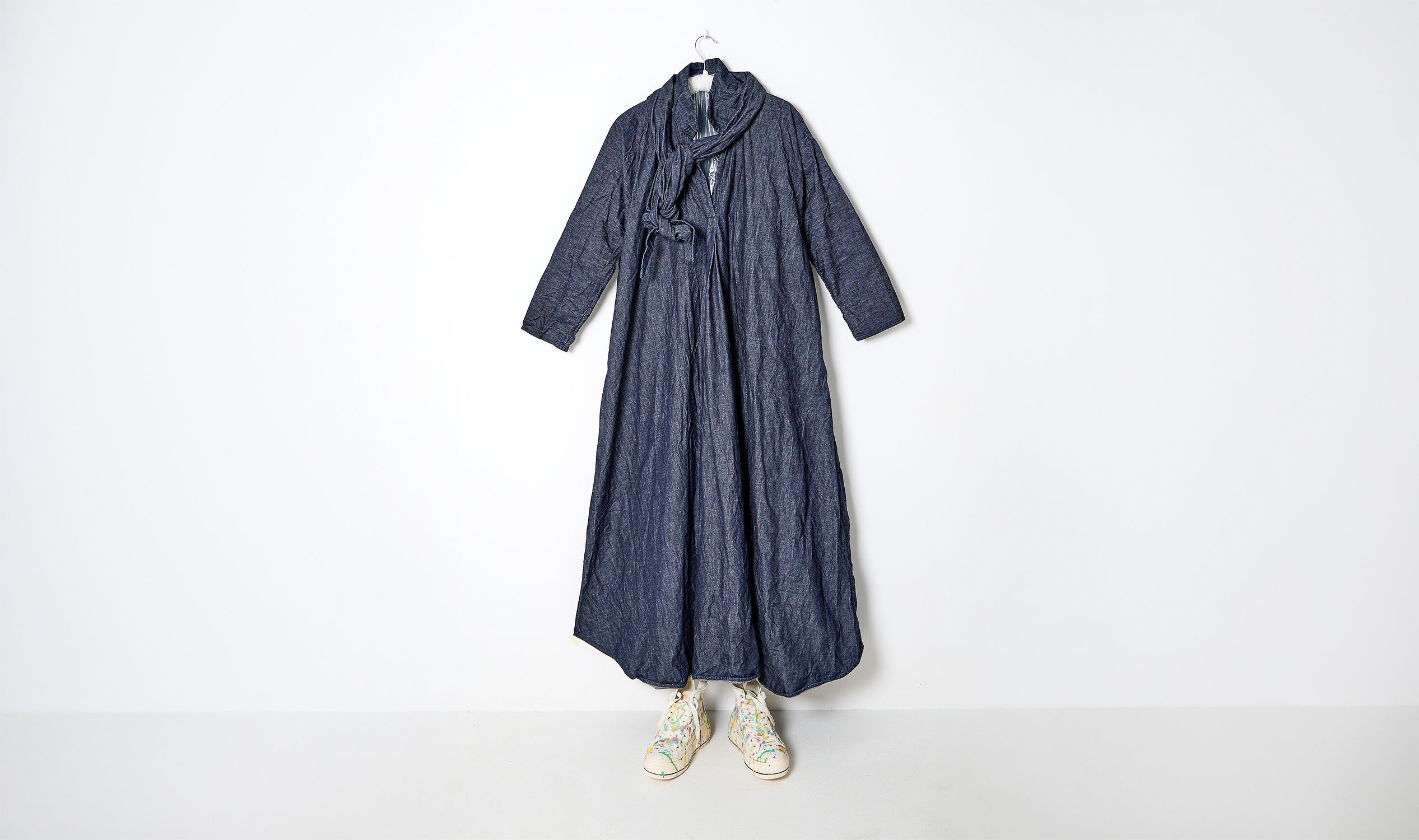 Long Dark Blue Light Denim Dress