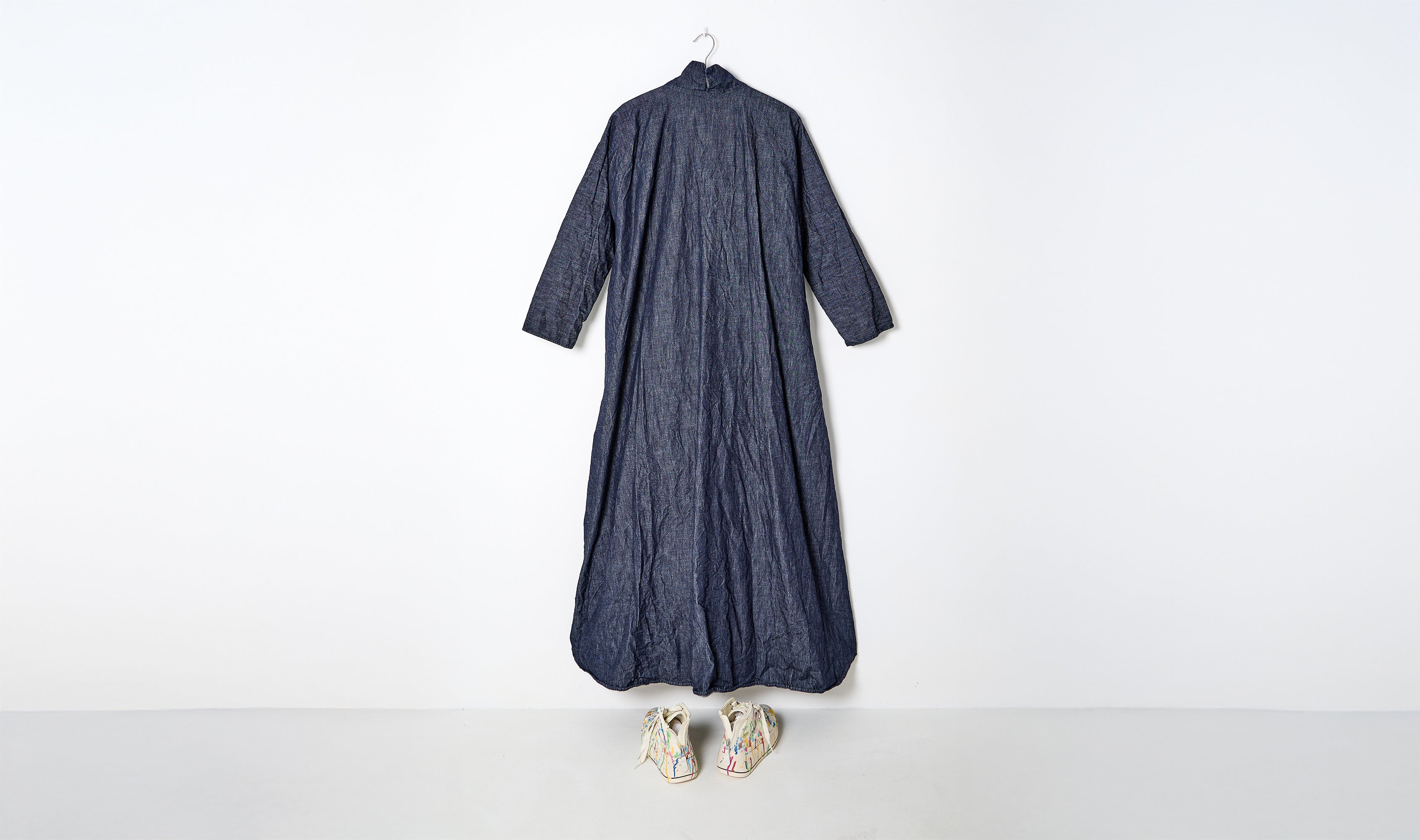 Long Dark Blue Light Denim Dress