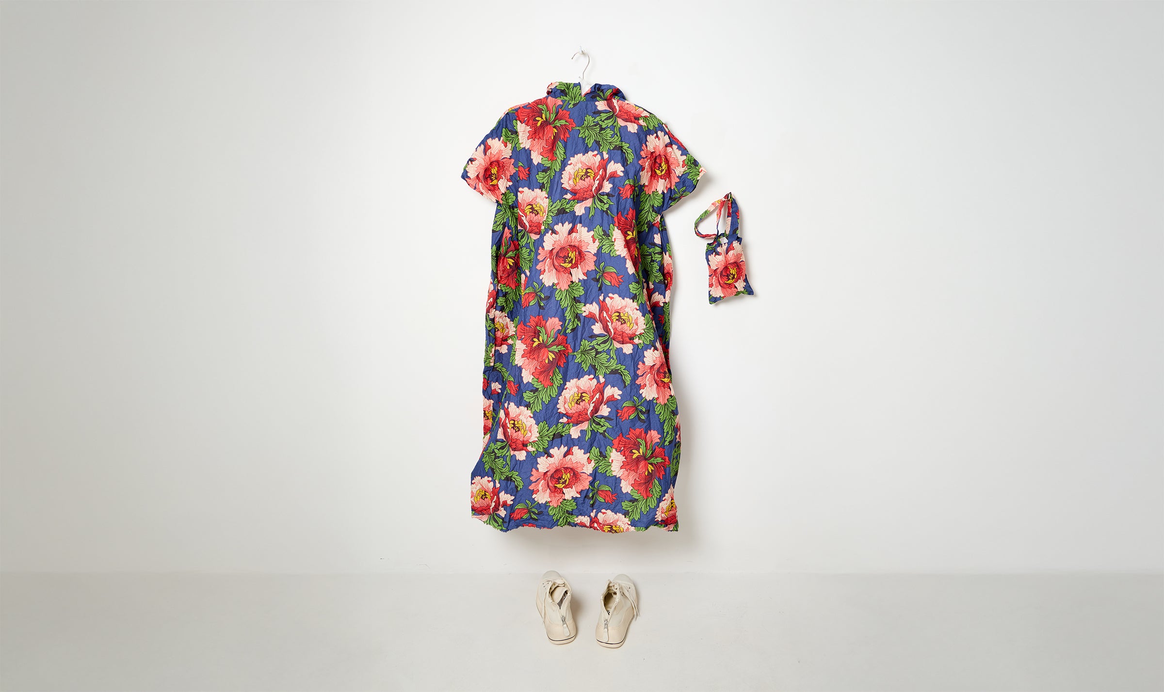 washed floral print cap sleeve dress