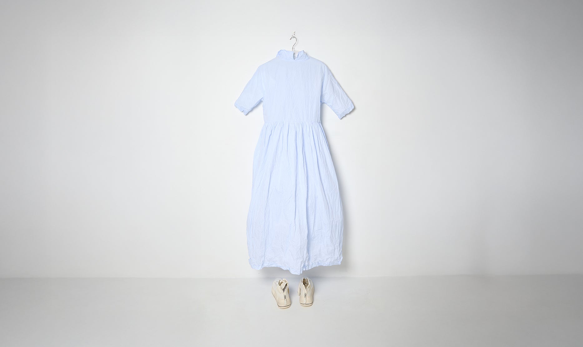 washed cotton light blue aria dress