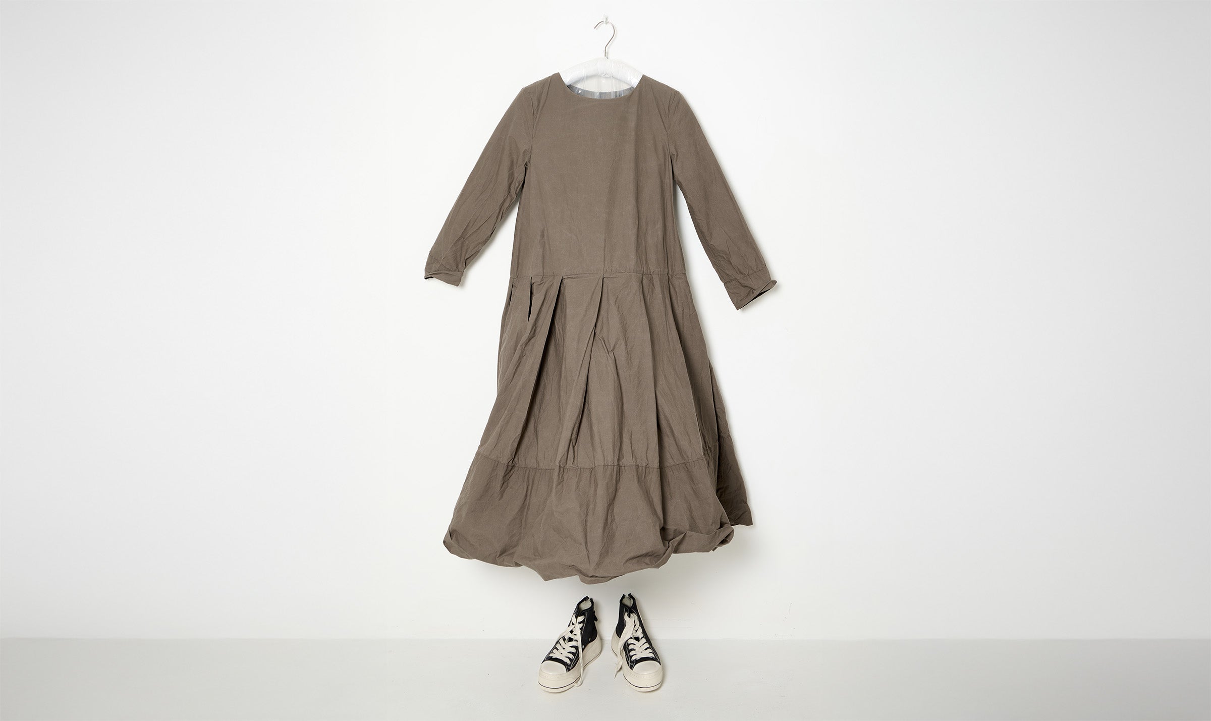 mocka brown waxed cotton dress