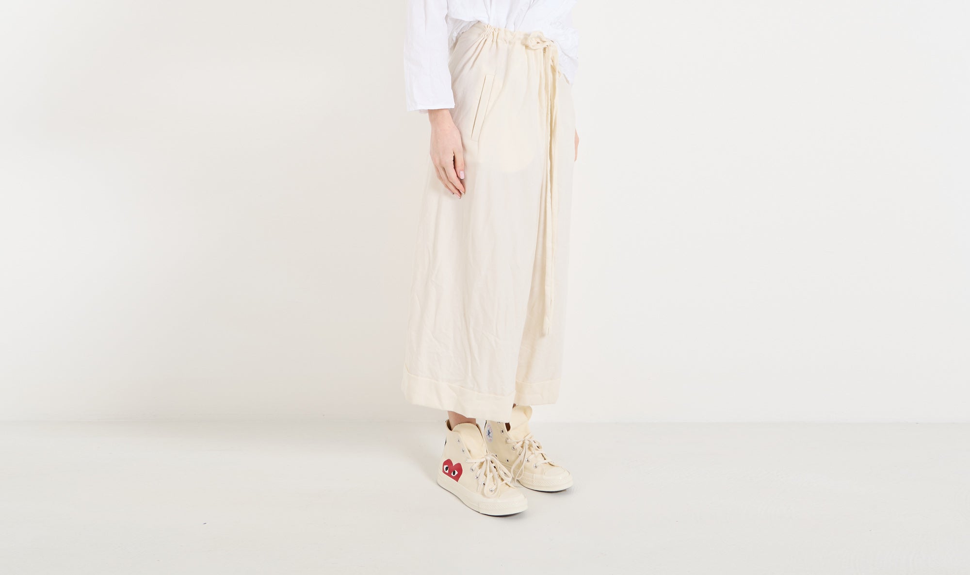 cream wool trousers