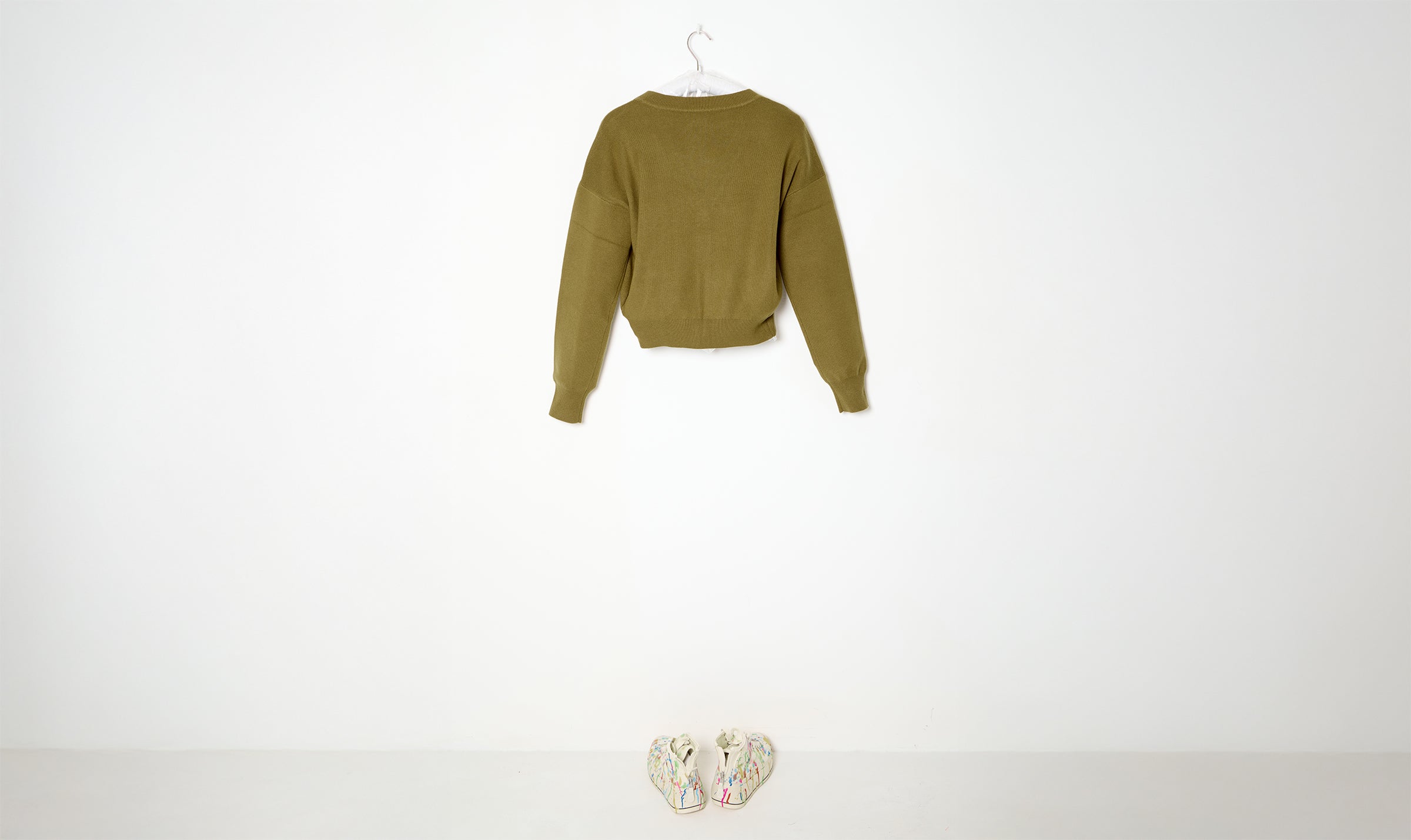 yellowish green cardigan