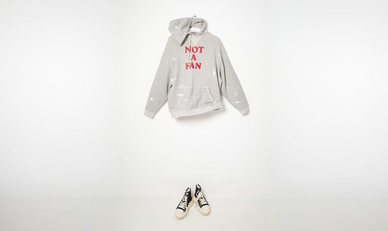 not a fan grey oversize hoodie