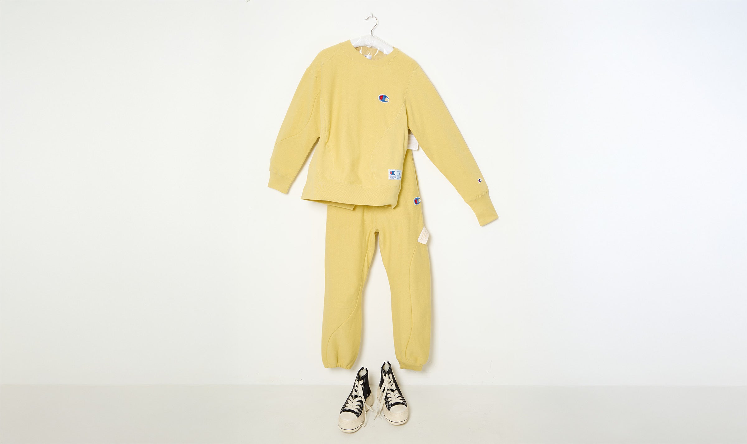 undercover x champion yellow cotton jersey outfit