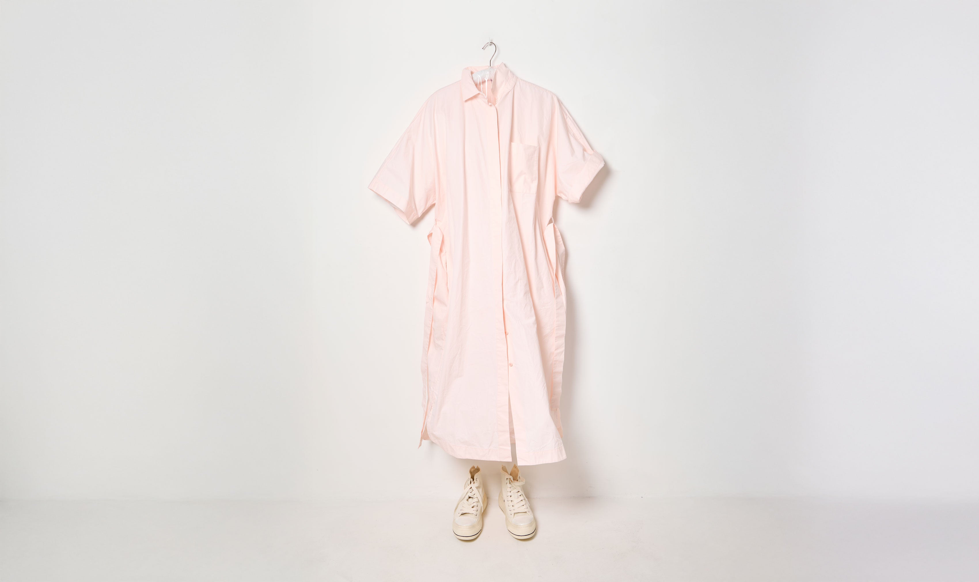 light sakura pink cotton chemise dress
