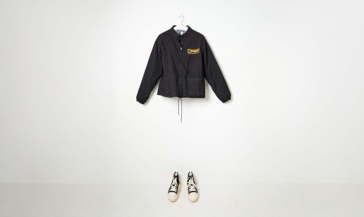 carbon black cotton nylon sports jacket