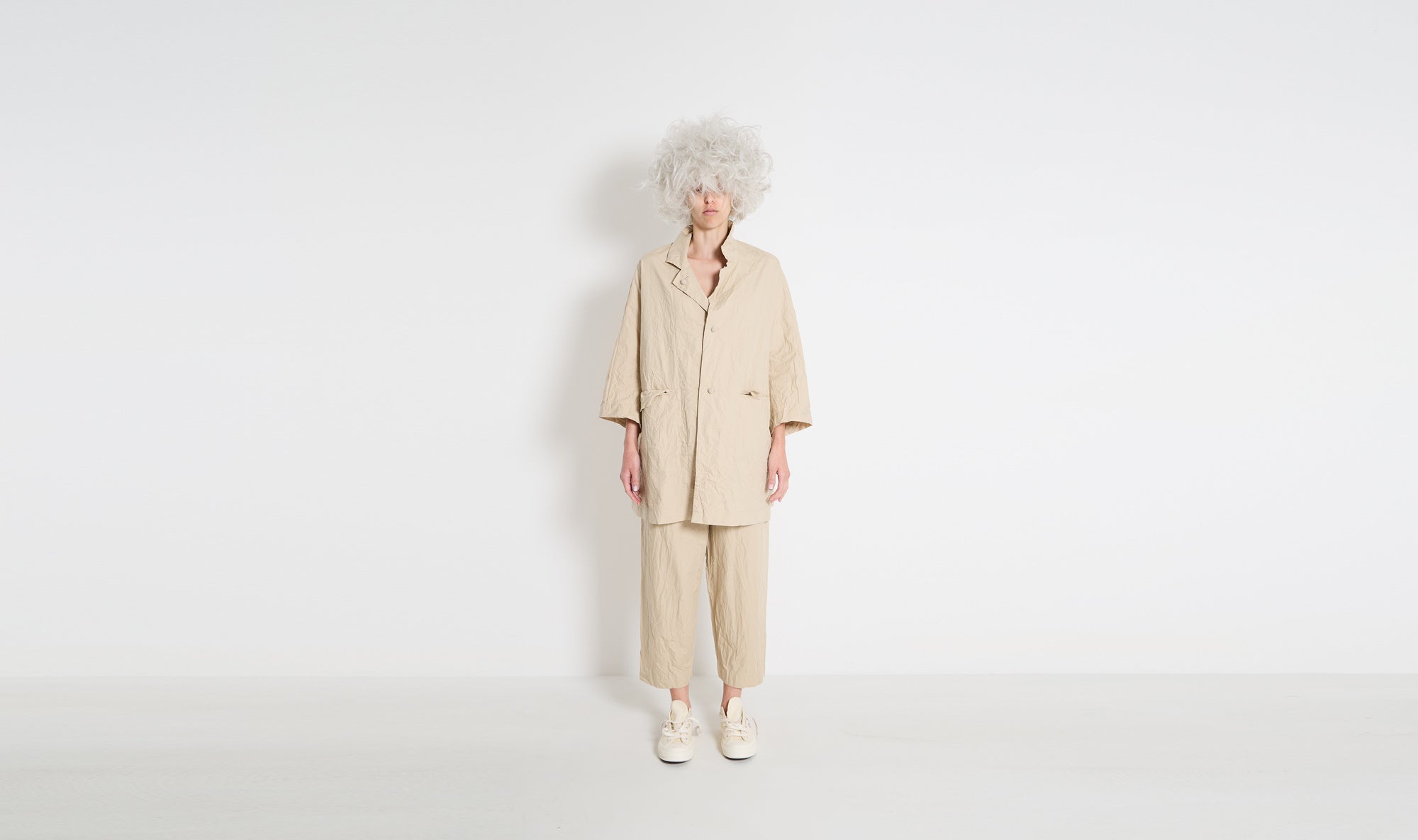 beige cotton outfit