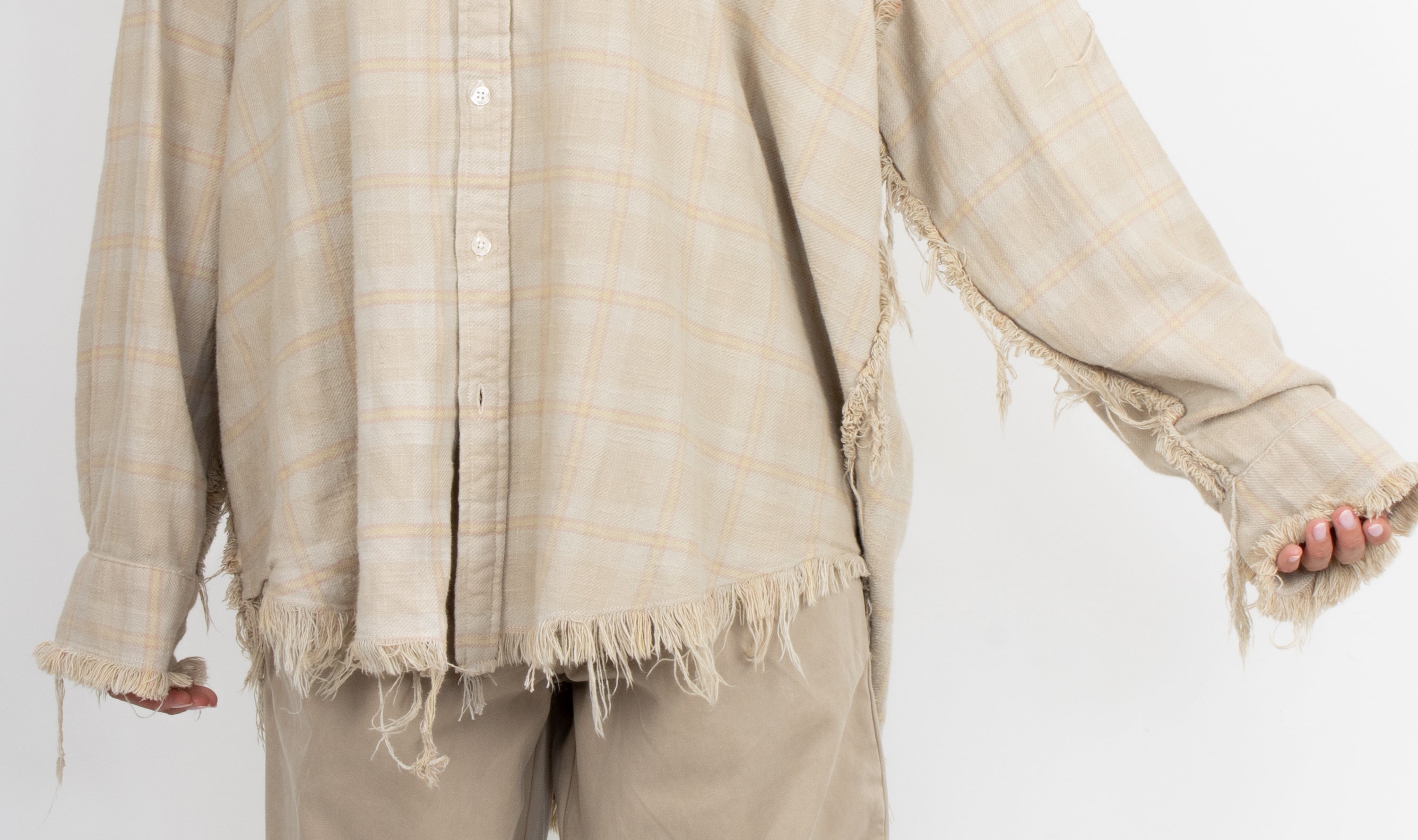 beige plaid cotton shirt Après Paris