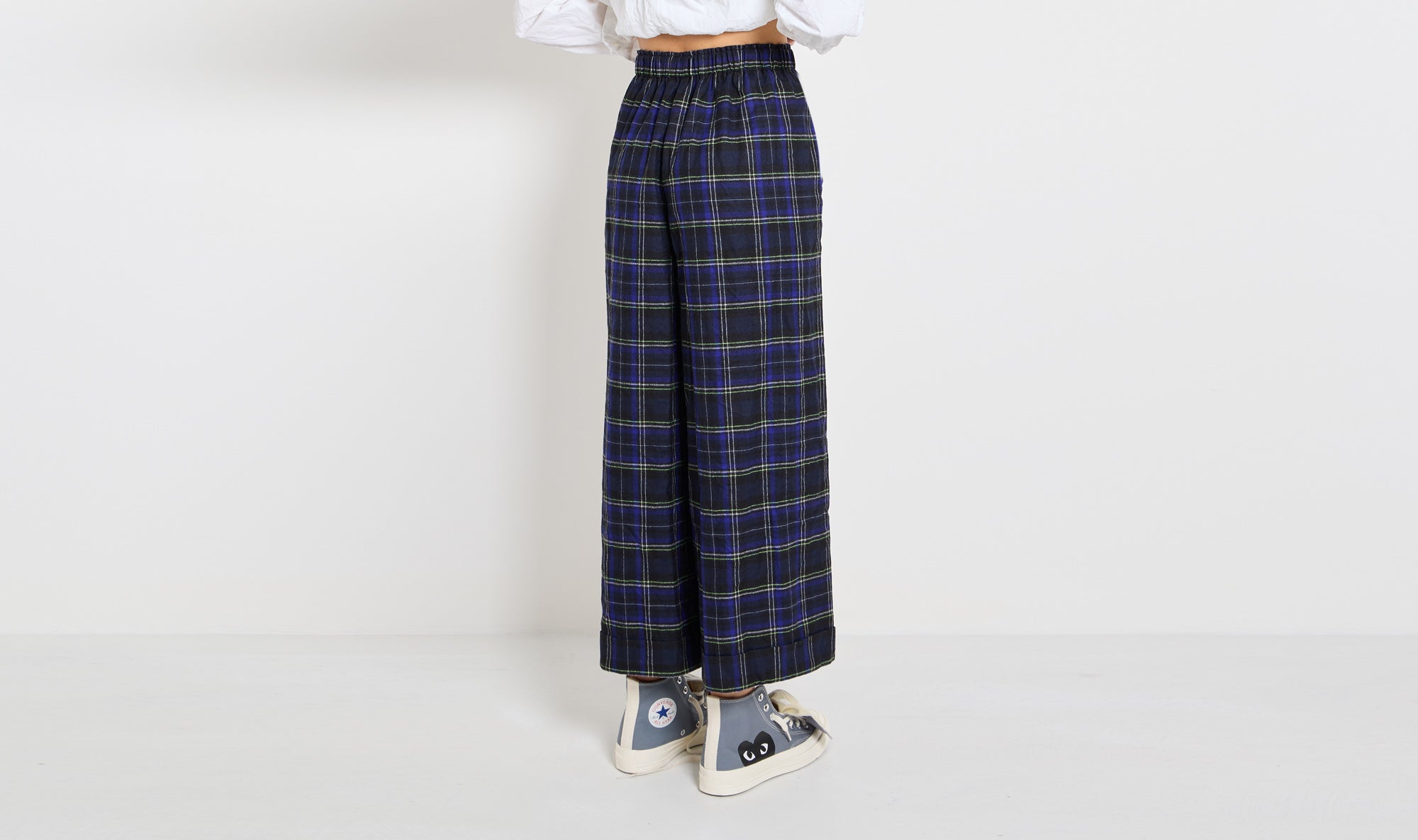 black blue tartan trousers Après Paris