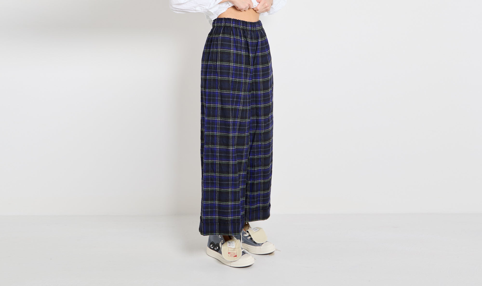 black blue tartan trousers Après Paris